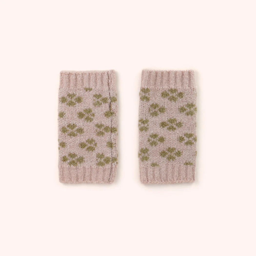 *AW26* Roxy Wrist Warmers, Cream & Moss