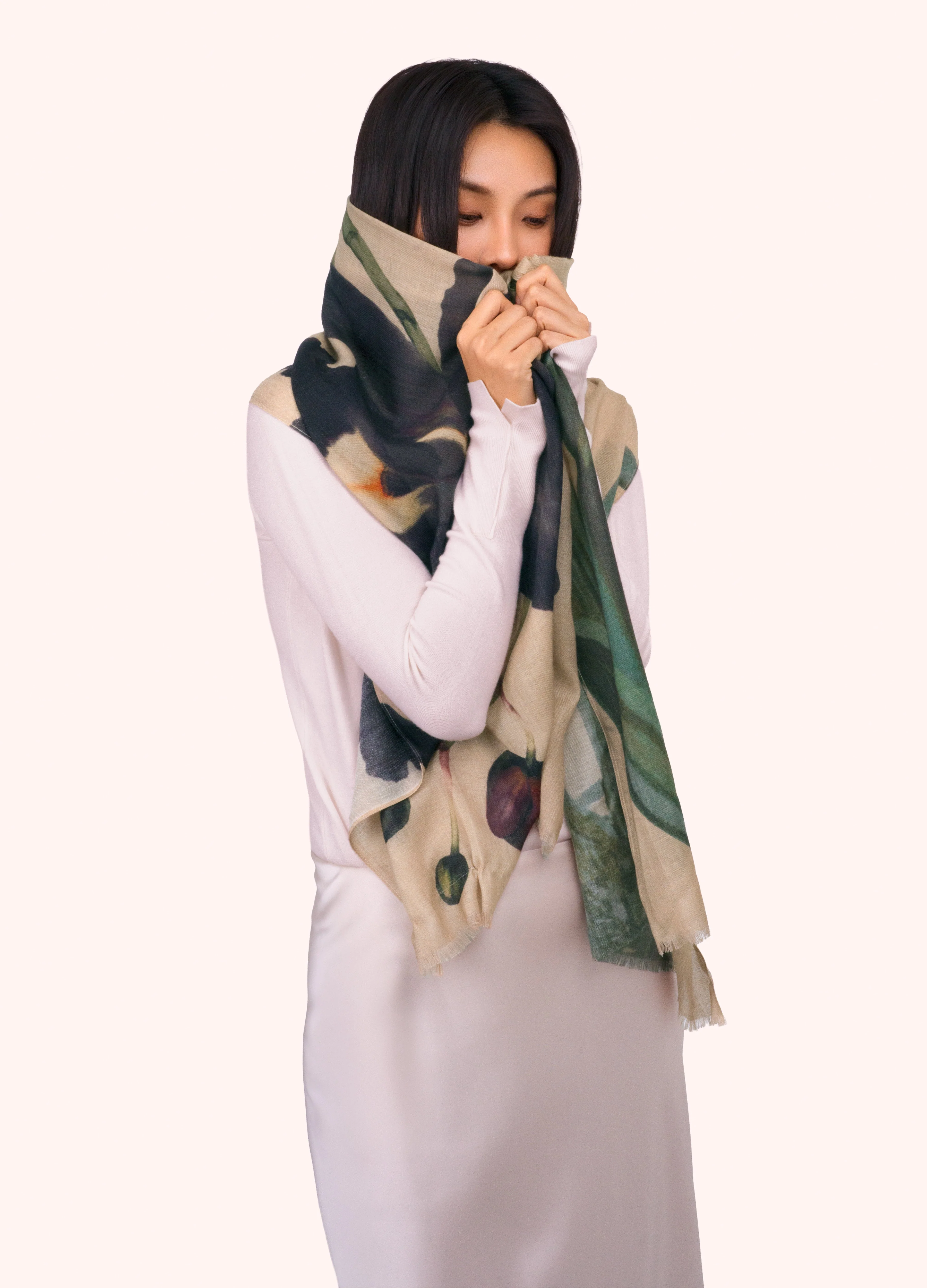 *AW26* Wool Wrap Scarf - Midnight Orchid