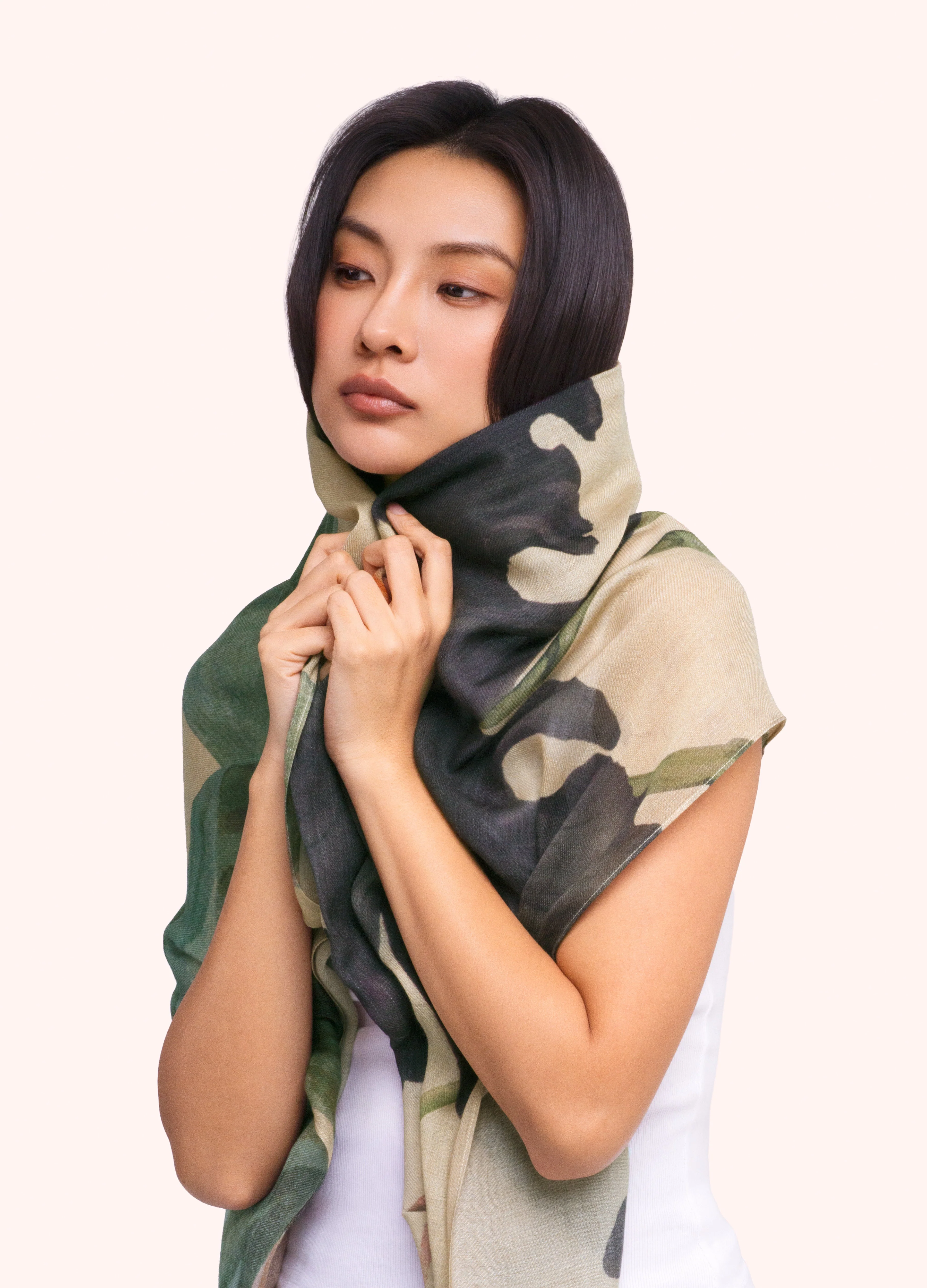 *AW26* Wool Wrap Scarf - Midnight Orchid - Image 3
