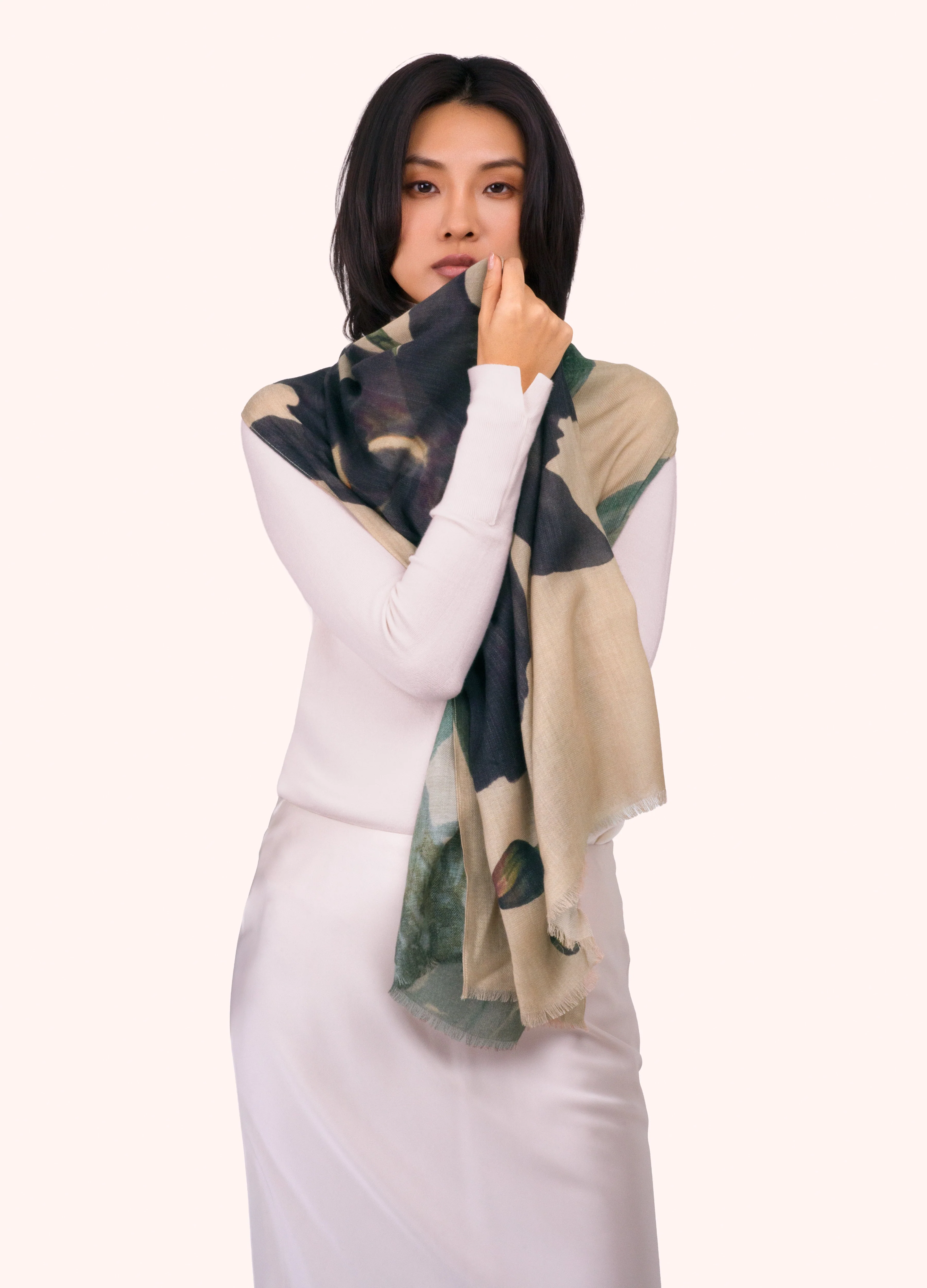 *AW26* Wool Wrap Scarf - Midnight Orchid - Image 4