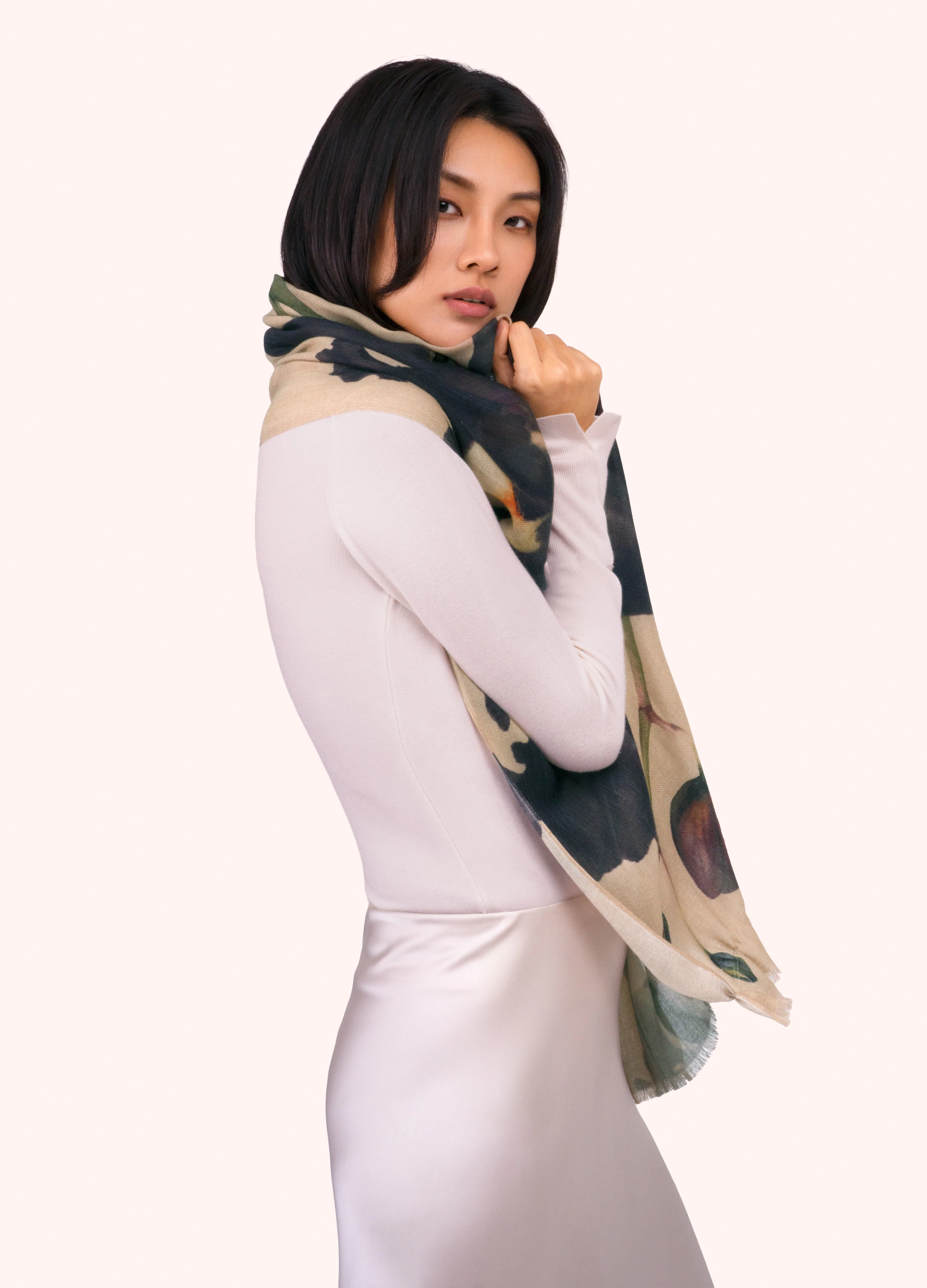*AW26* Wool Wrap Scarf - Midnight Orchid - Image 5