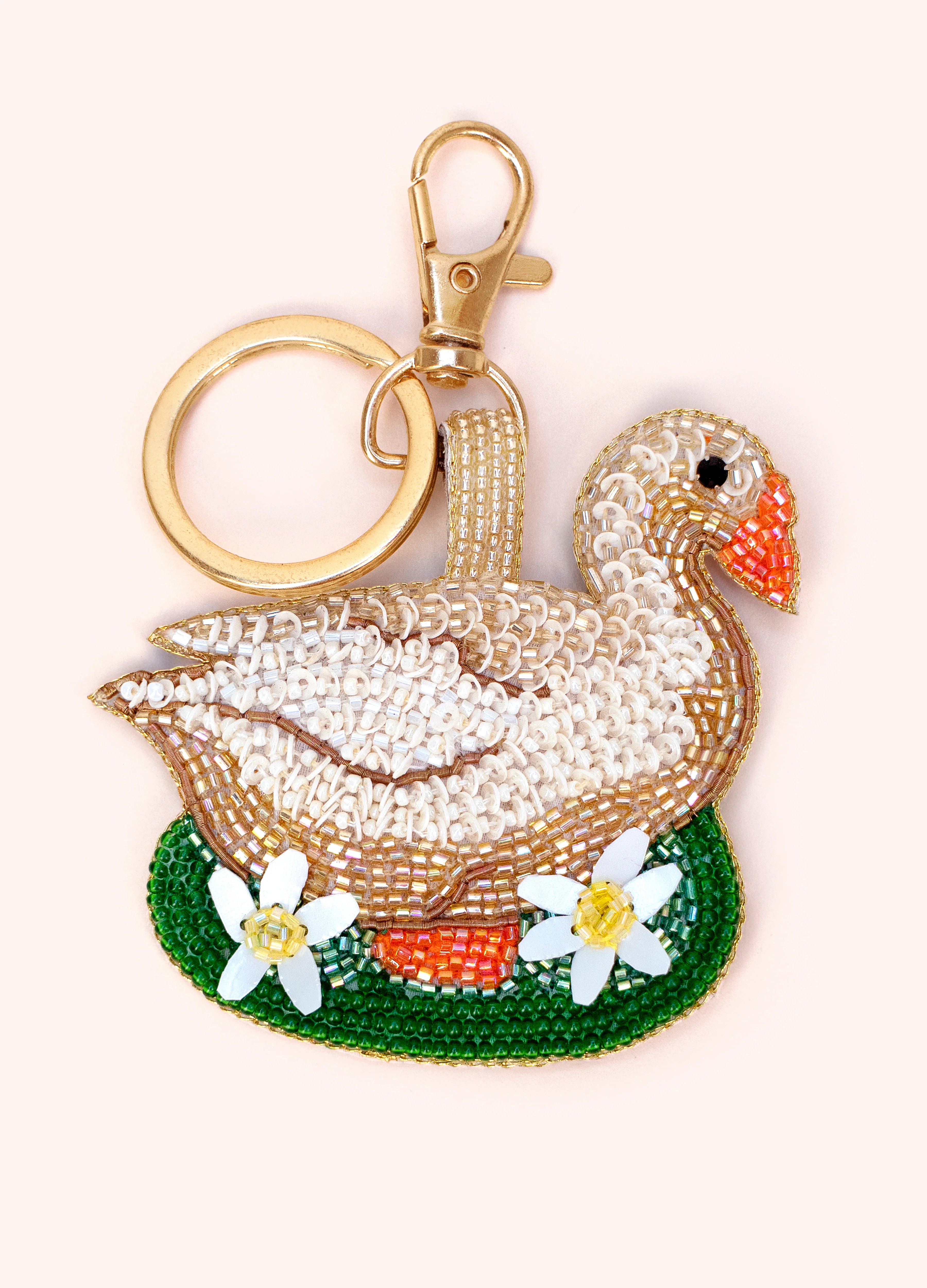 Beaded Keyrings - Garden Goose