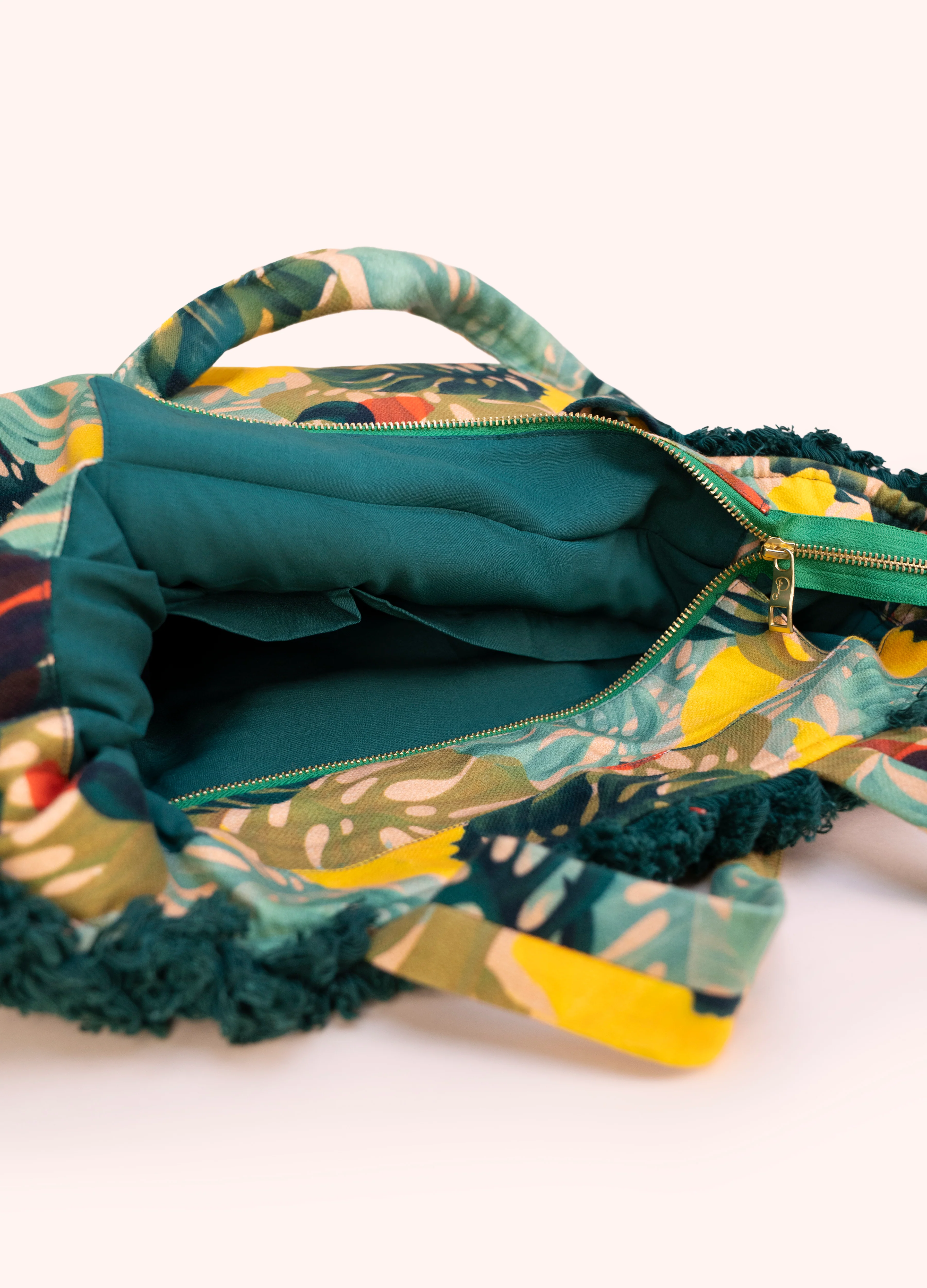 Fringed Box Tote - Exotic Leaves - Image 3