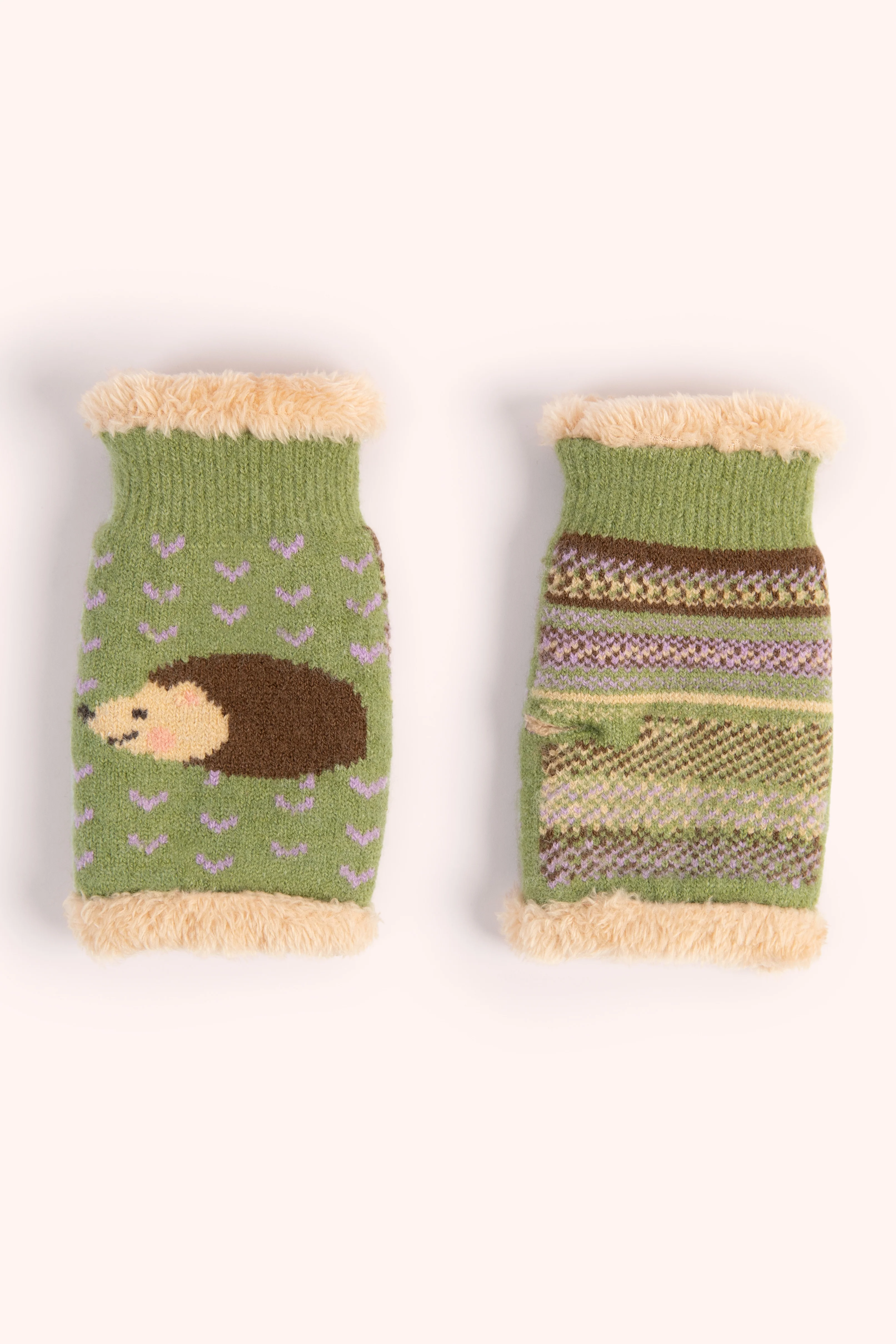 Hedgehog Wrist Warmers - Sage - Image 2
