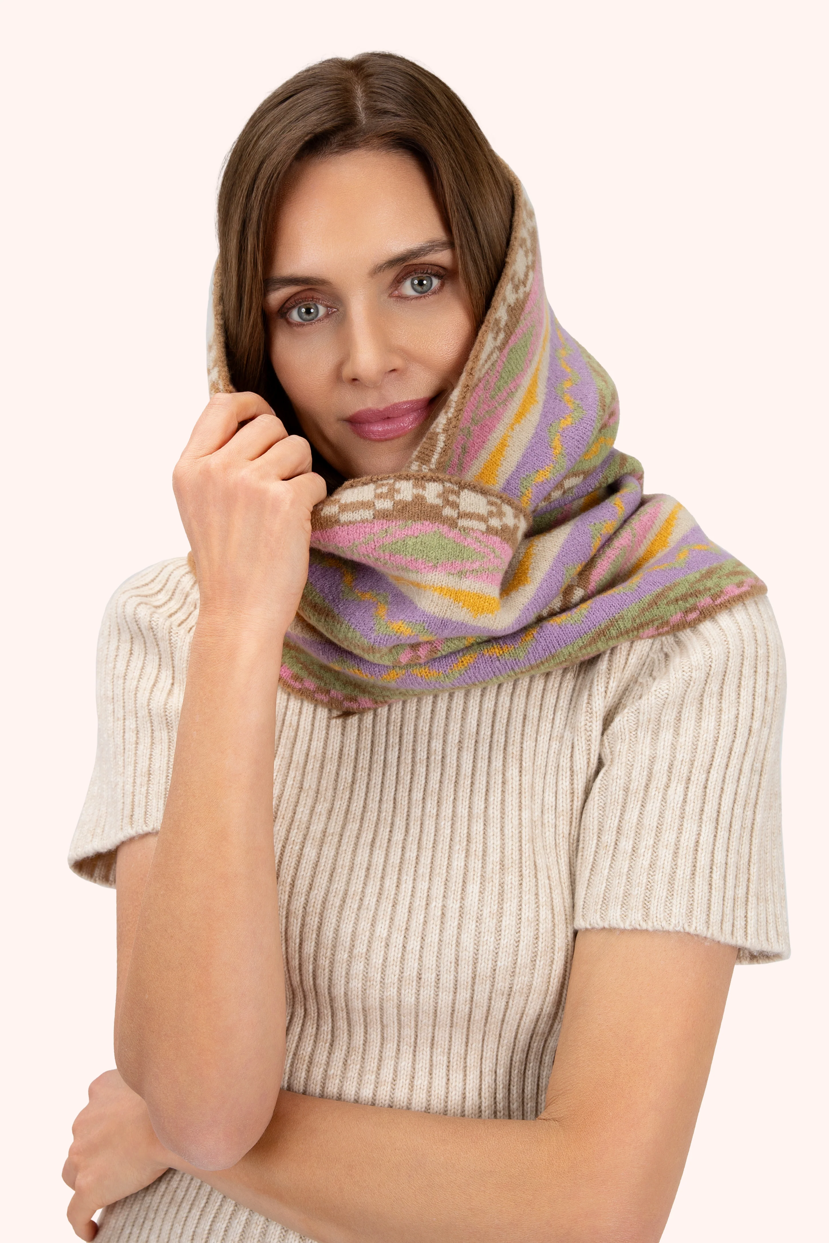 Kayla Fair Isle Snood - Pastel