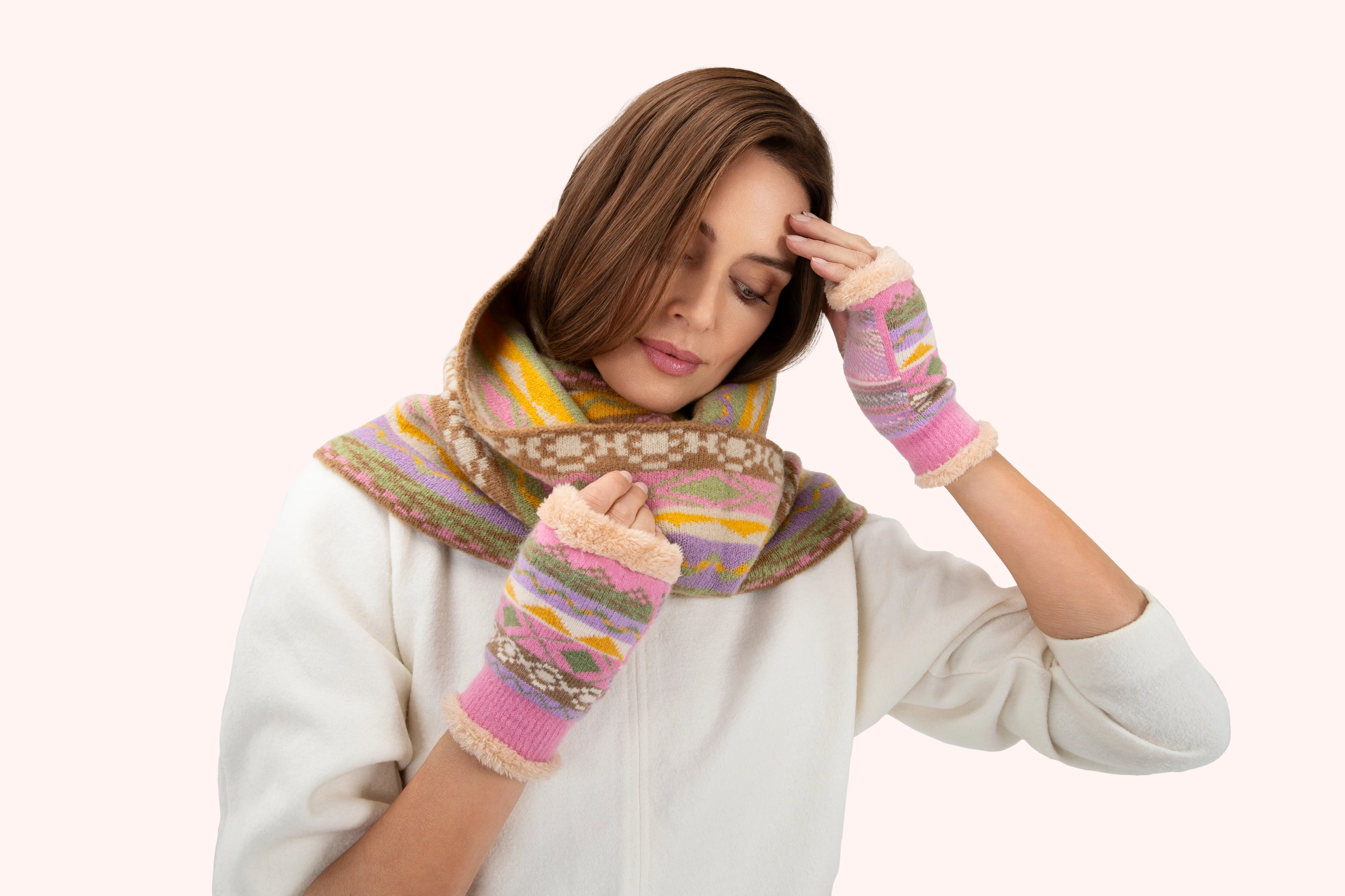 Kayla Fair Isle Snood - Pastel - Image 3