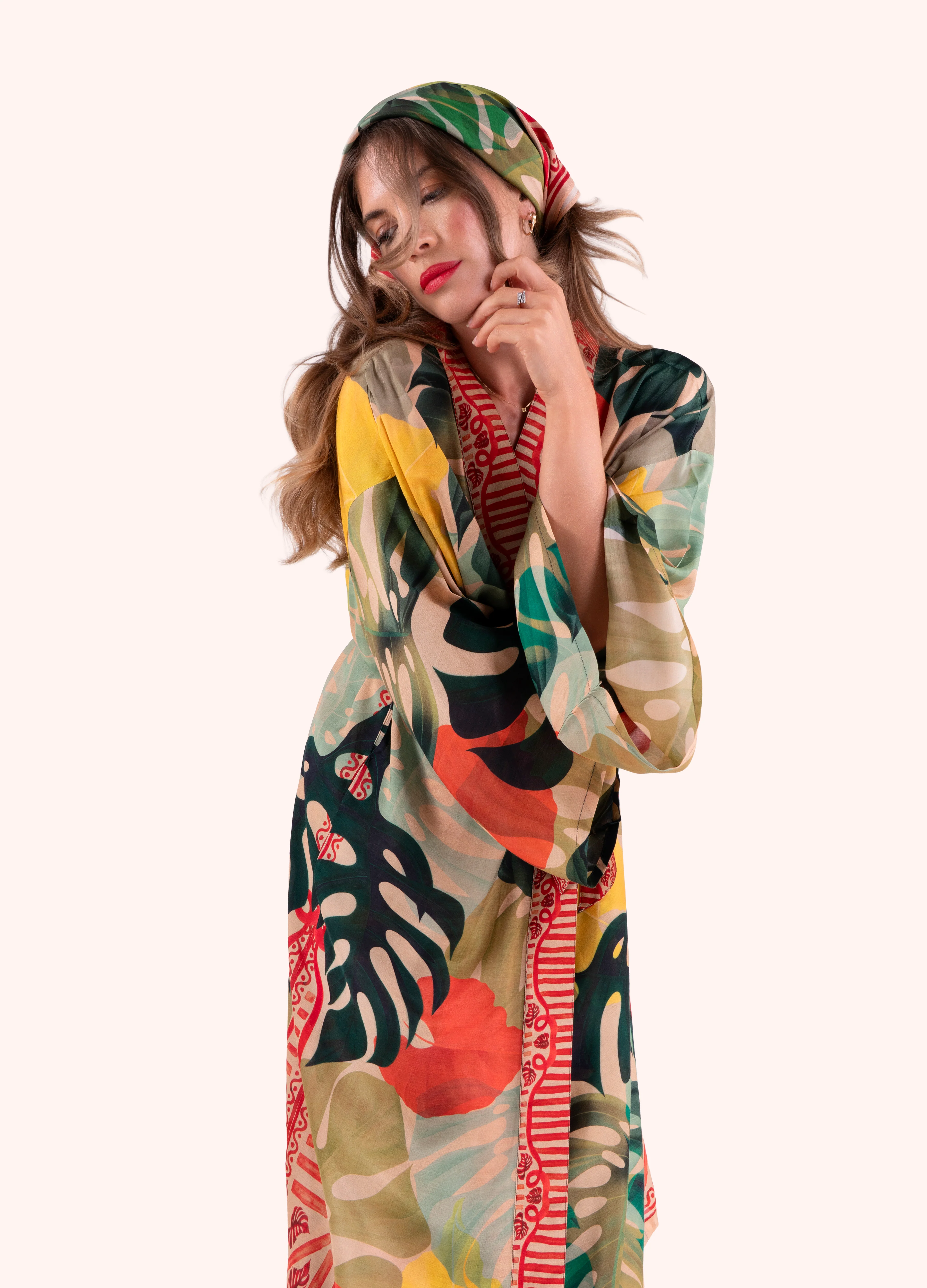 Kimono Gown - Exotic Leaves - Image 10