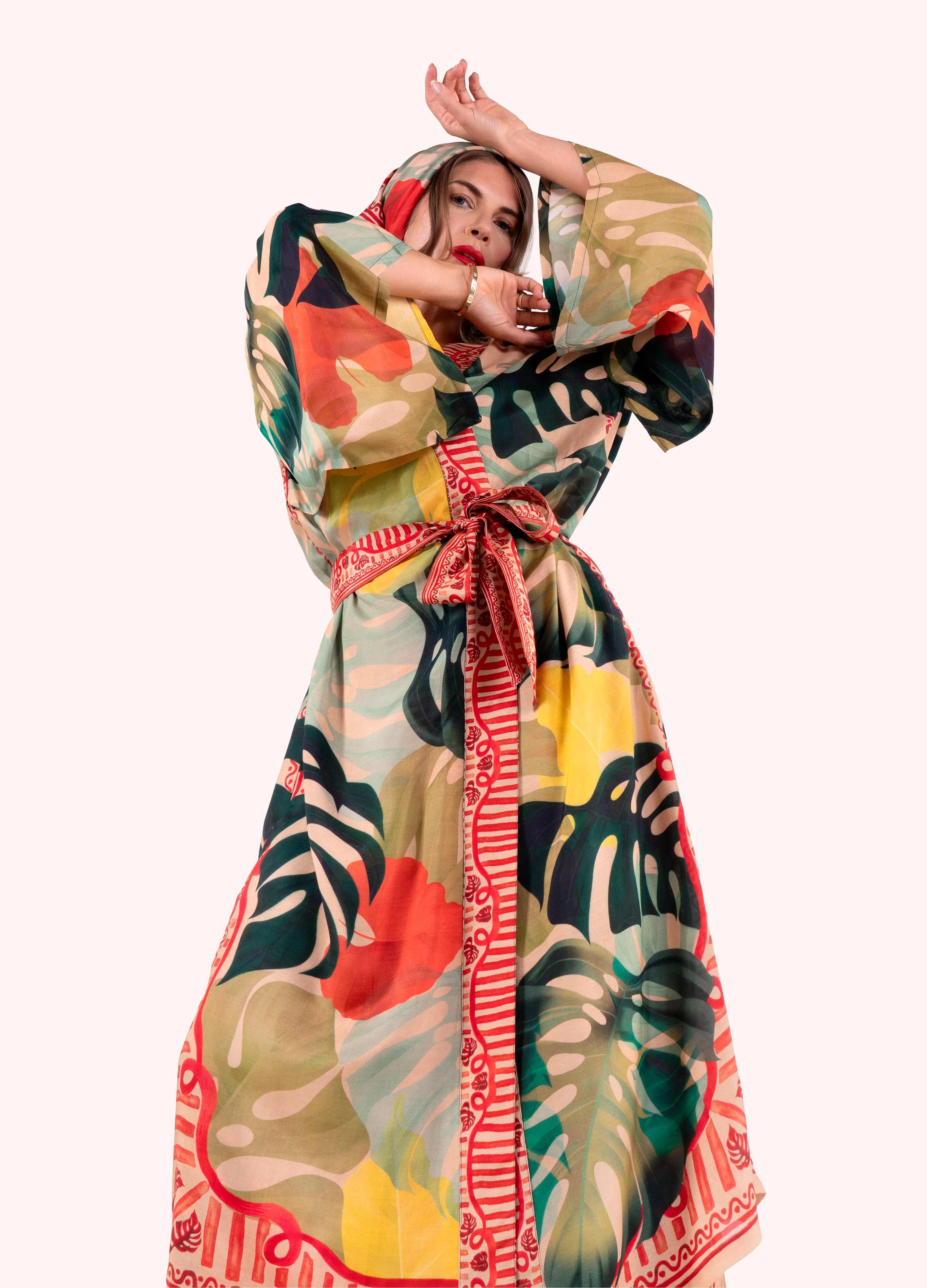 Kimono Gown - Exotic Leaves - Image 11