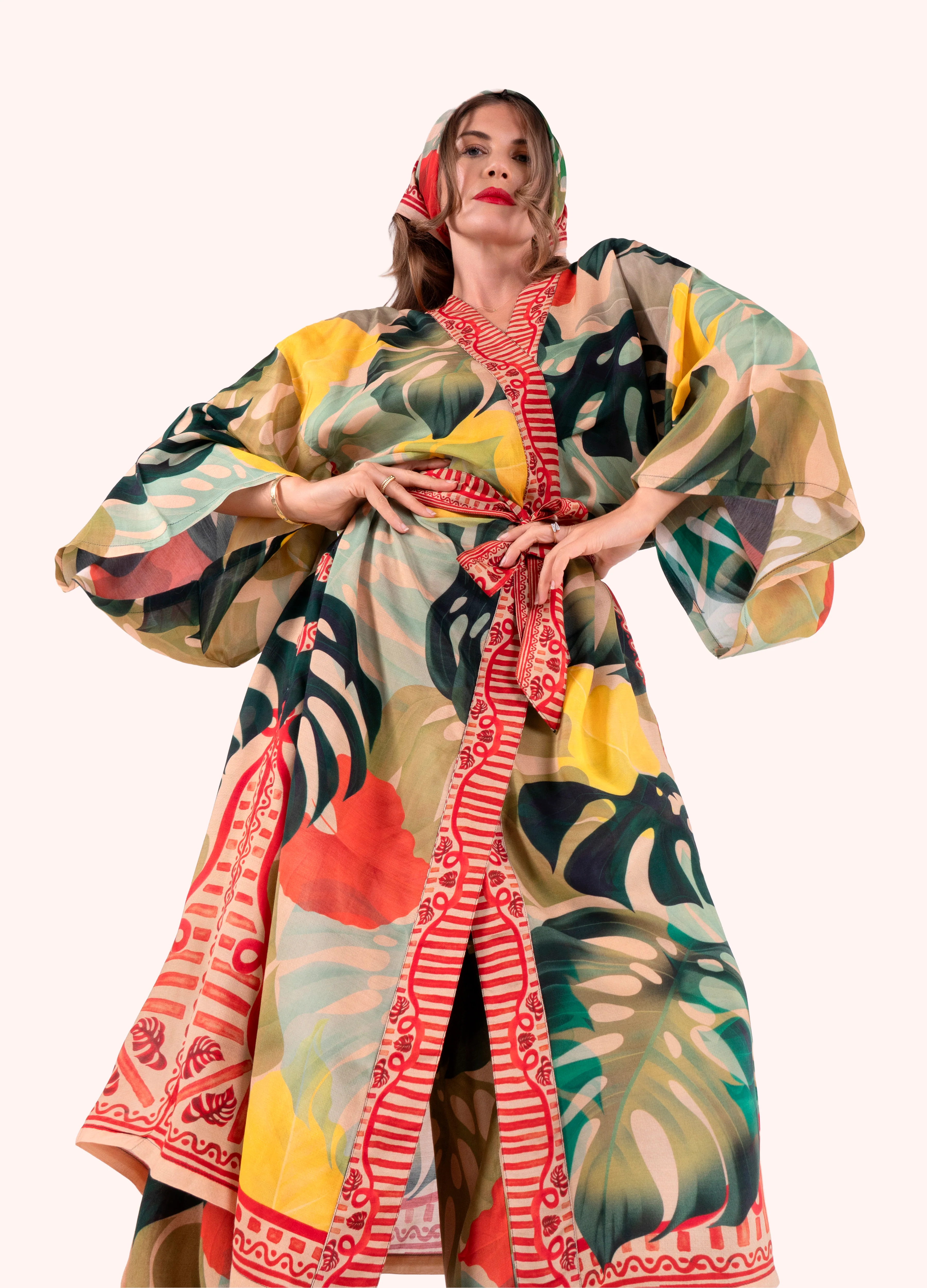 Kimono Gown - Exotic Leaves - Image 12