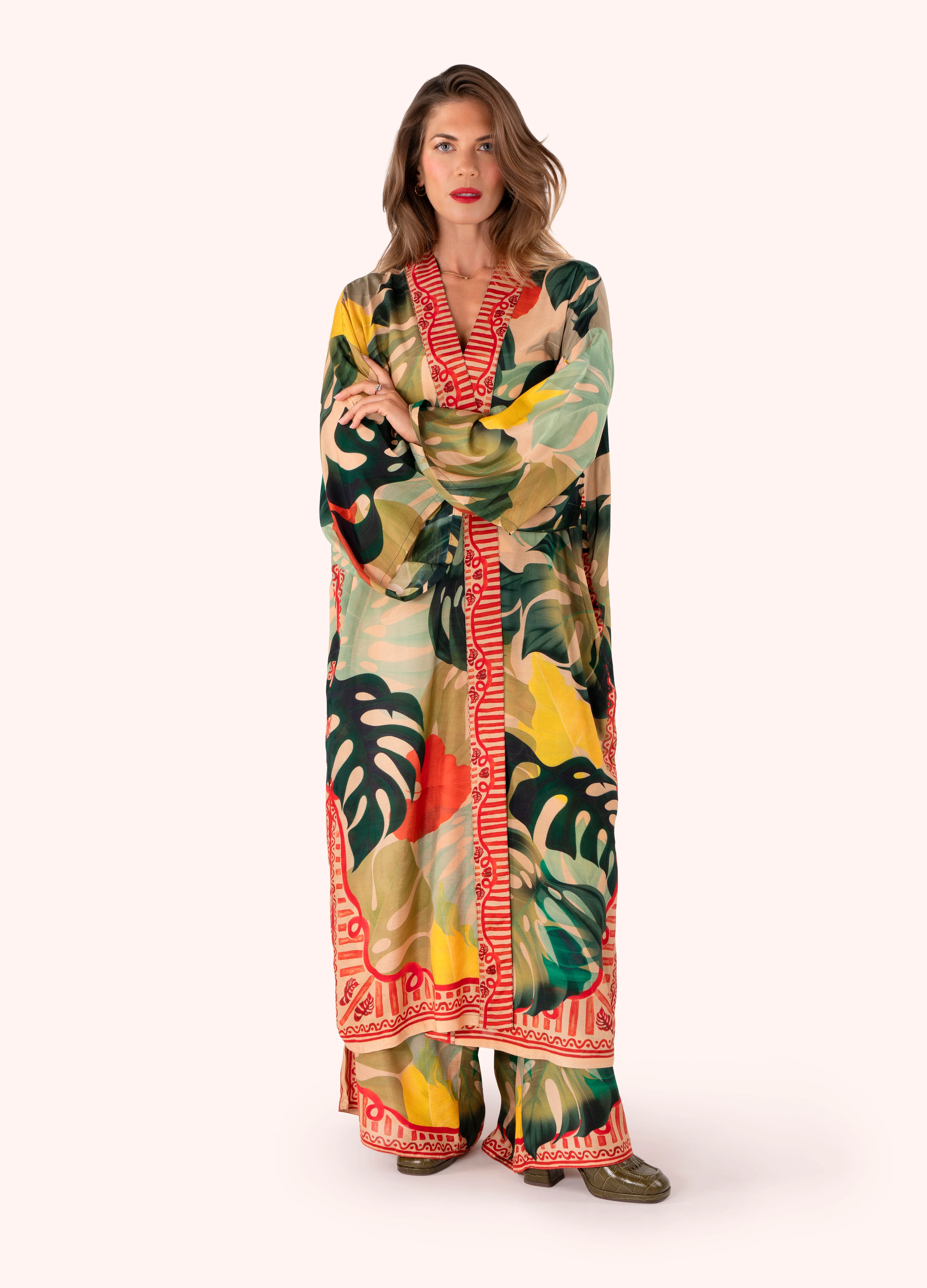 Kimono Gown - Exotic Leaves - Image 13