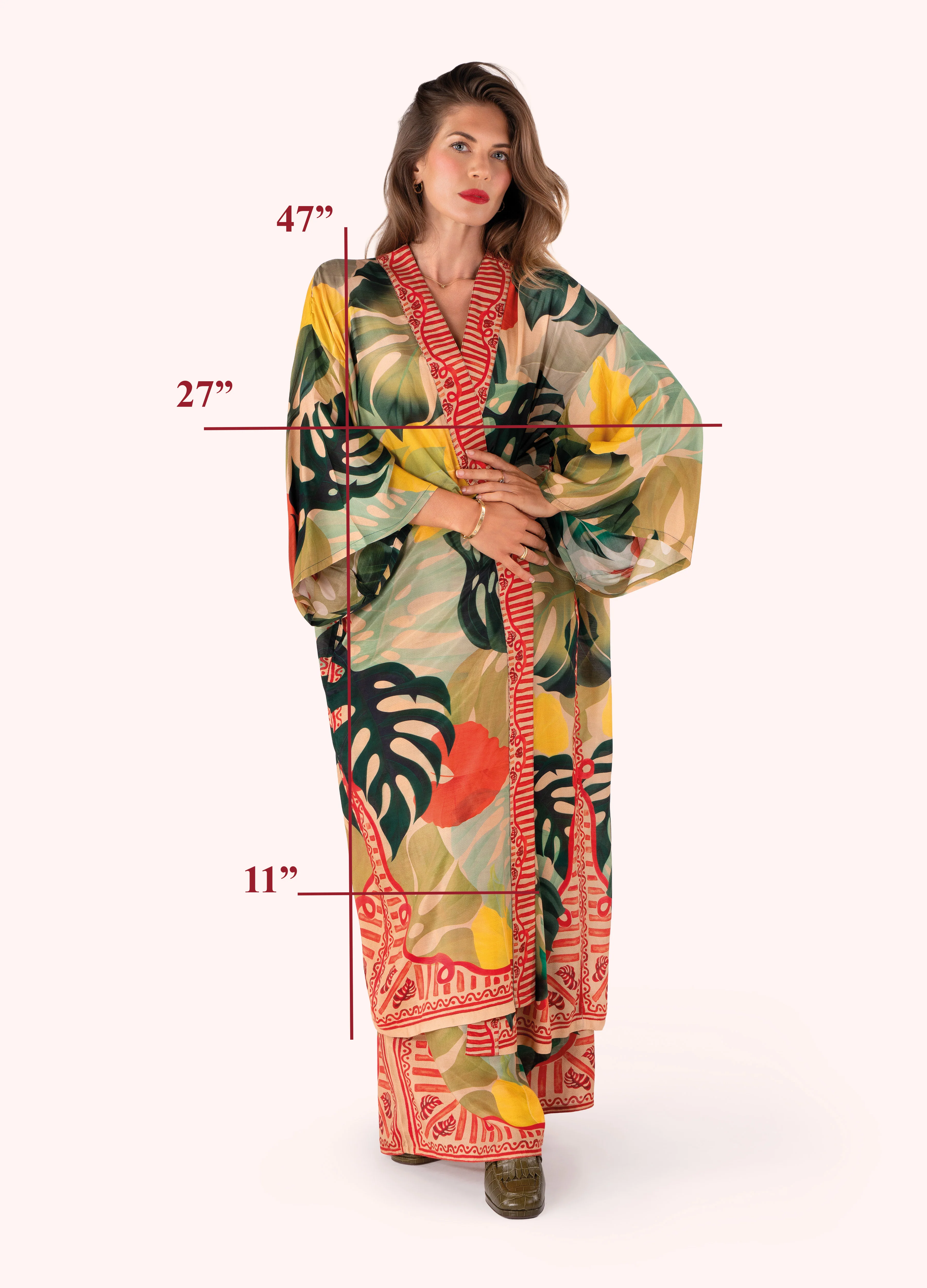 Kimono Gown - Exotic Leaves - Image 14
