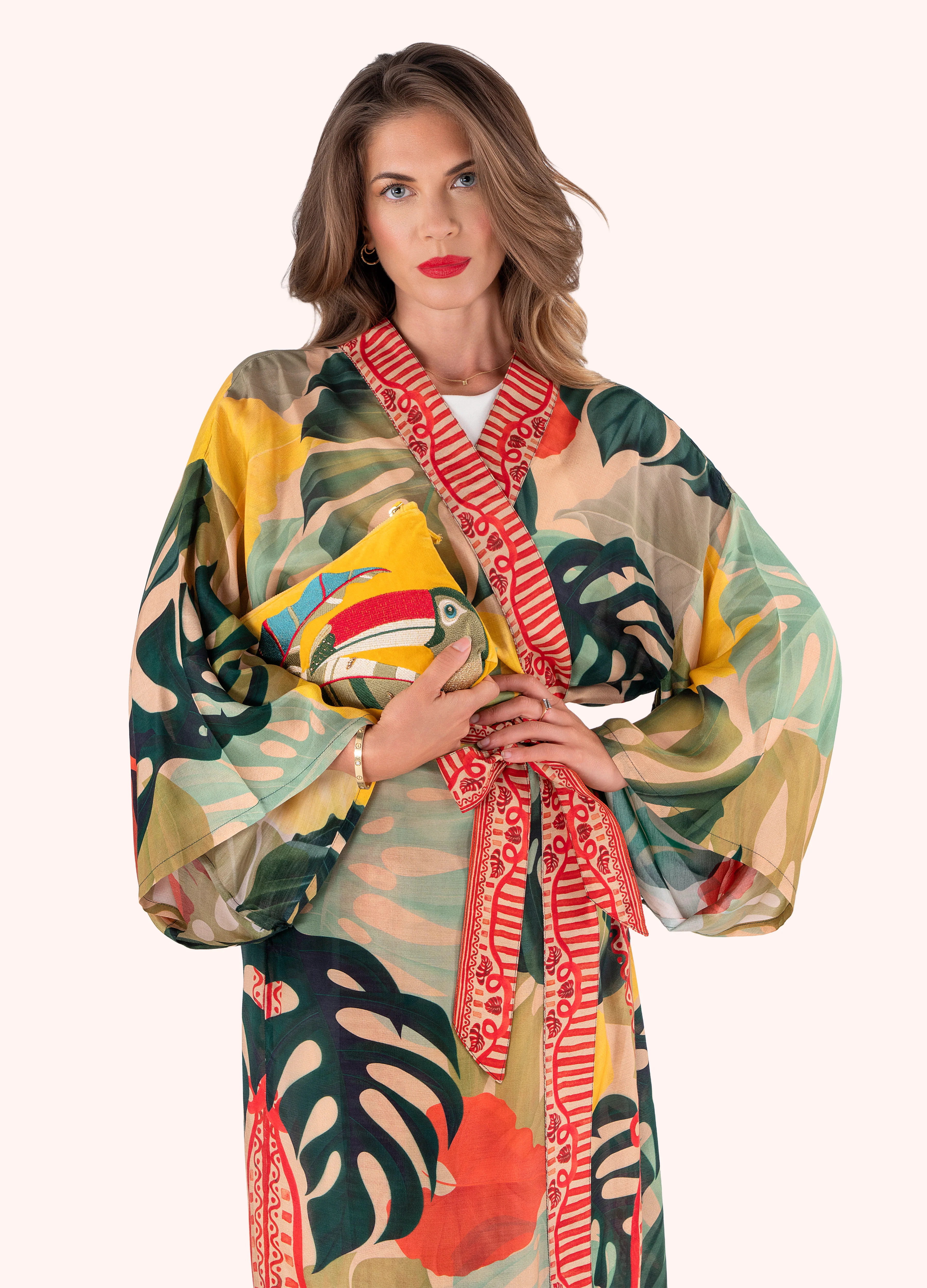 Kimono Gown - Exotic Leaves - Image 3