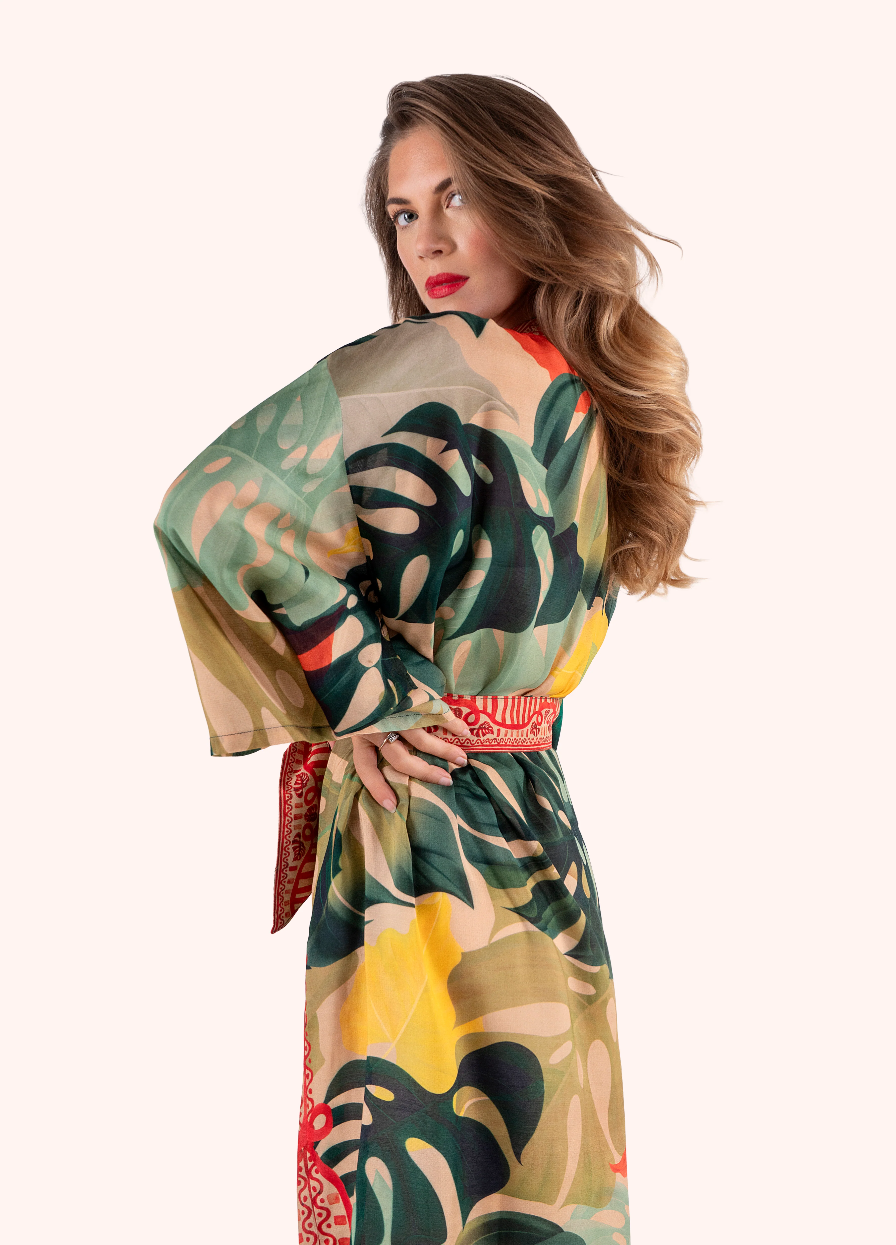 Kimono Gown - Exotic Leaves - Image 4