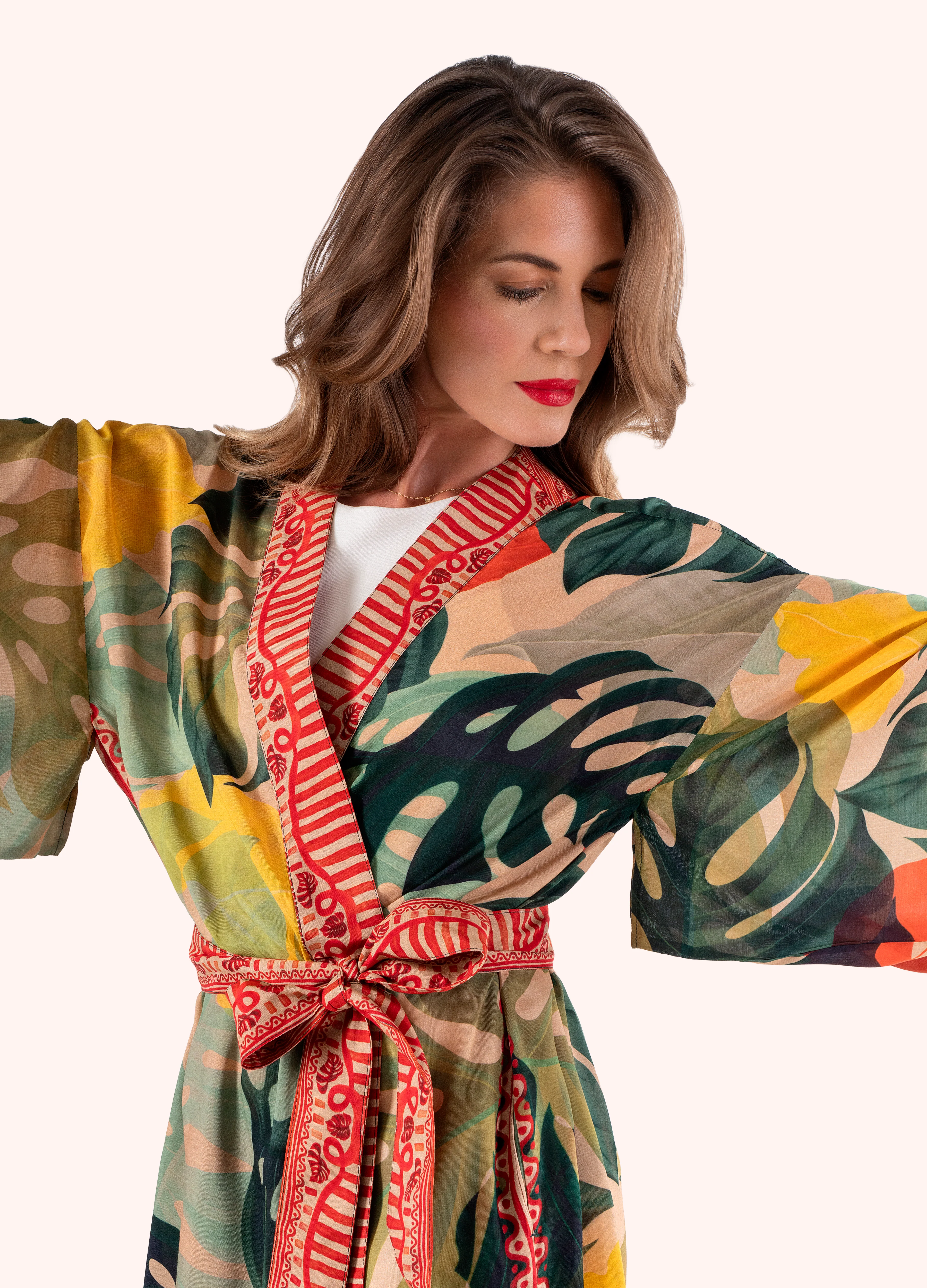 Kimono Gown - Exotic Leaves - Image 7