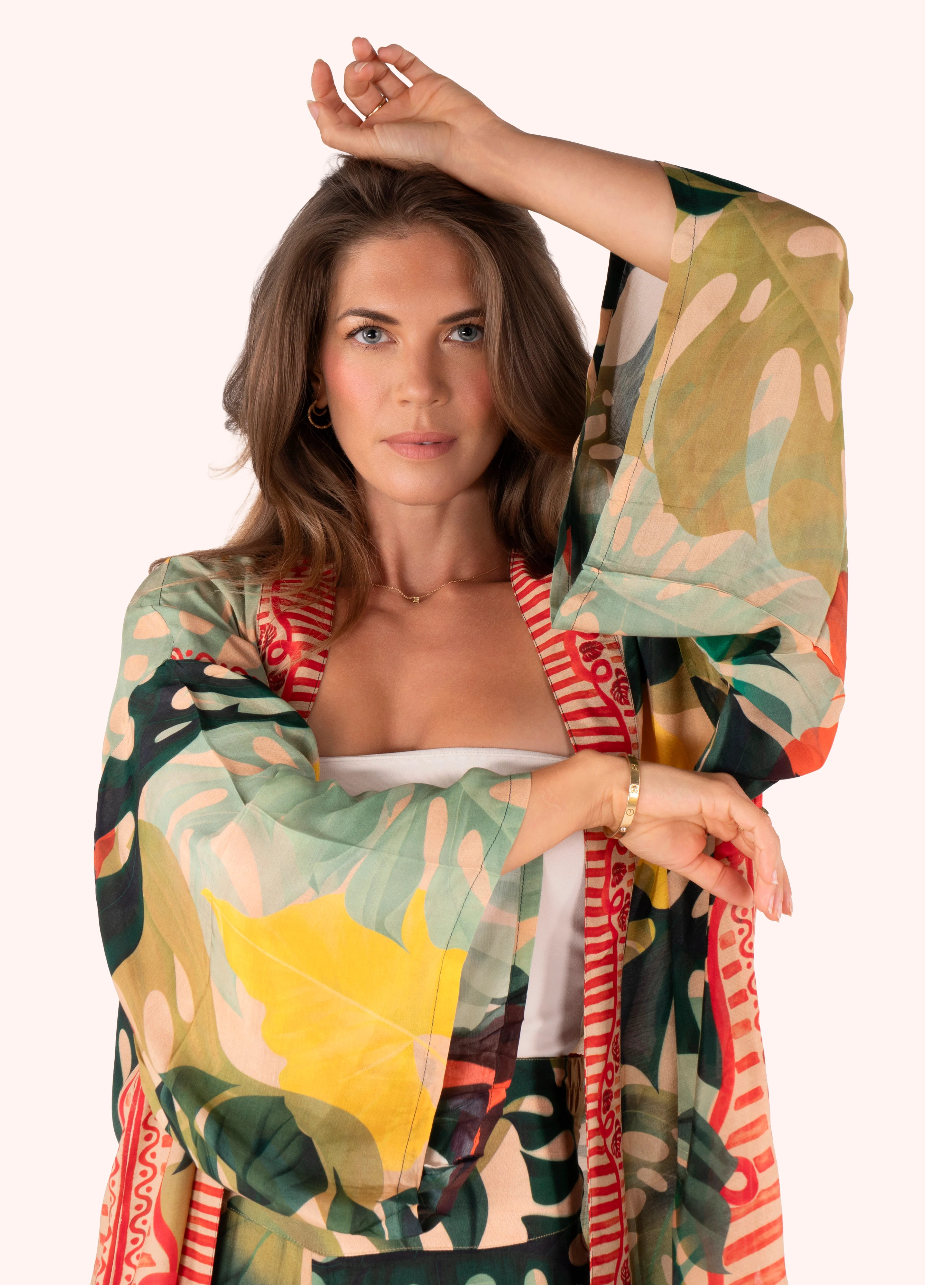 Kimono Jacket - Exotic Leaves - Image 3