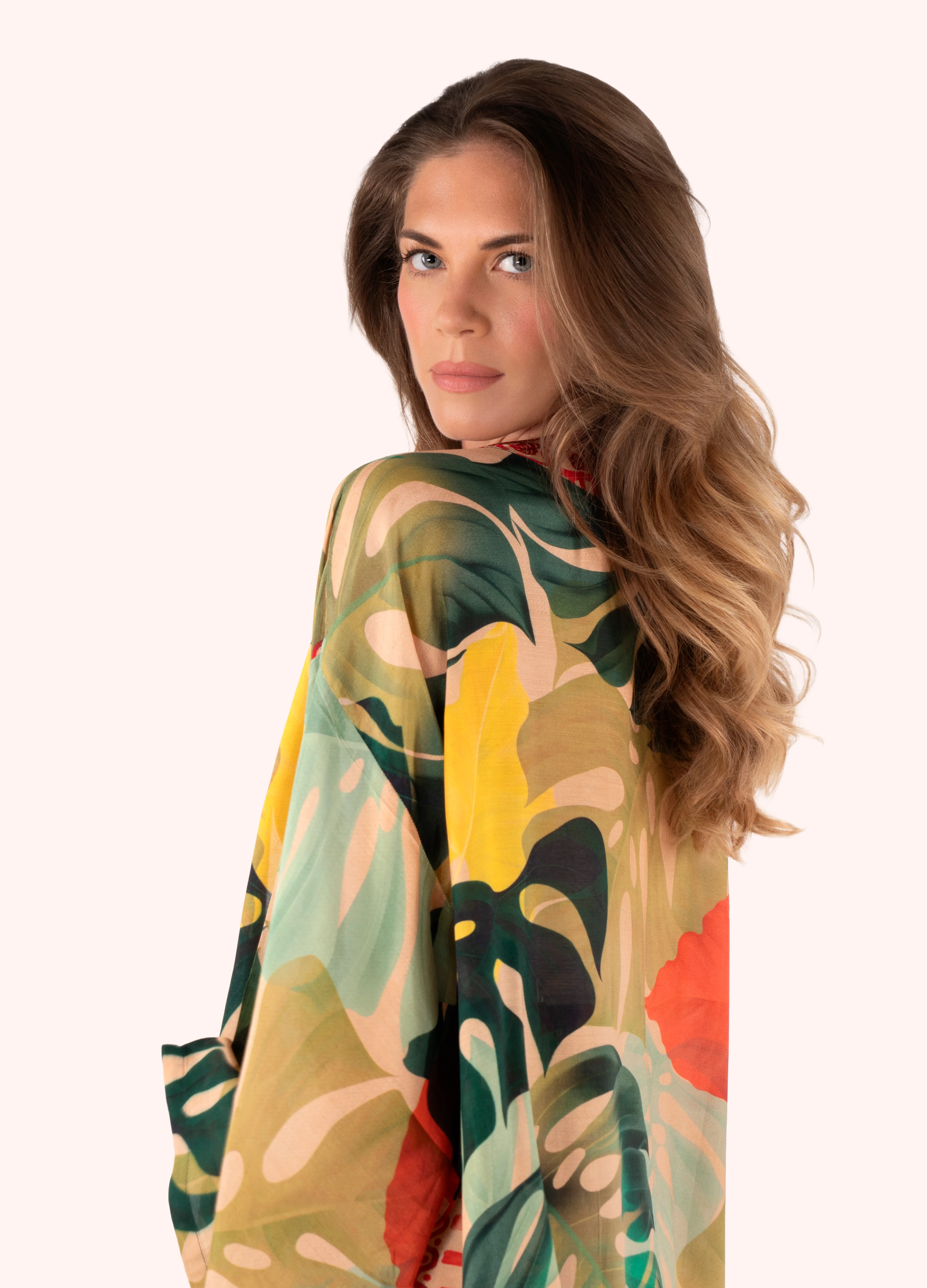 Kimono Jacket - Exotic Leaves - Image 4