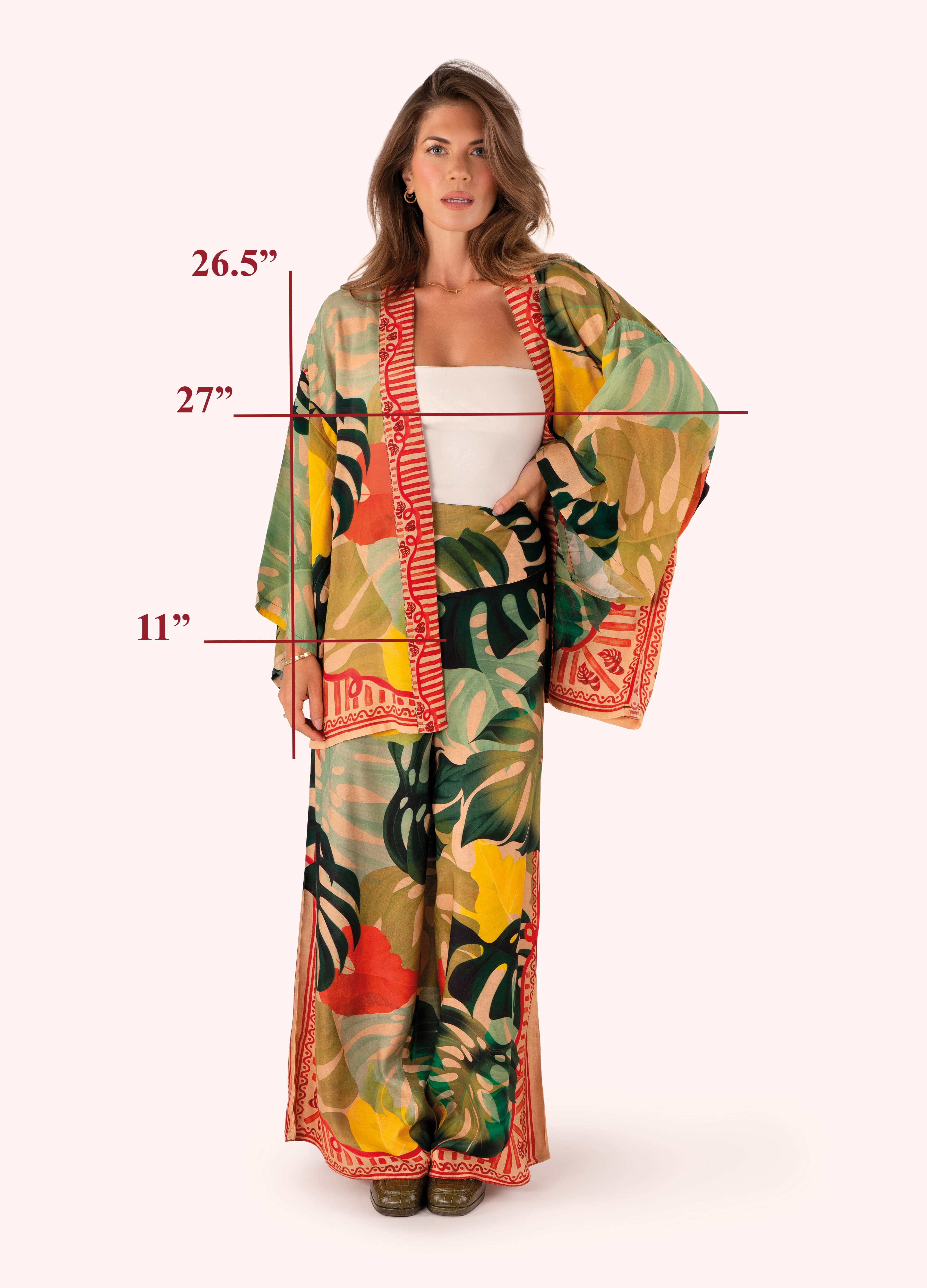 Kimono Jacket - Exotic Leaves - Image 5
