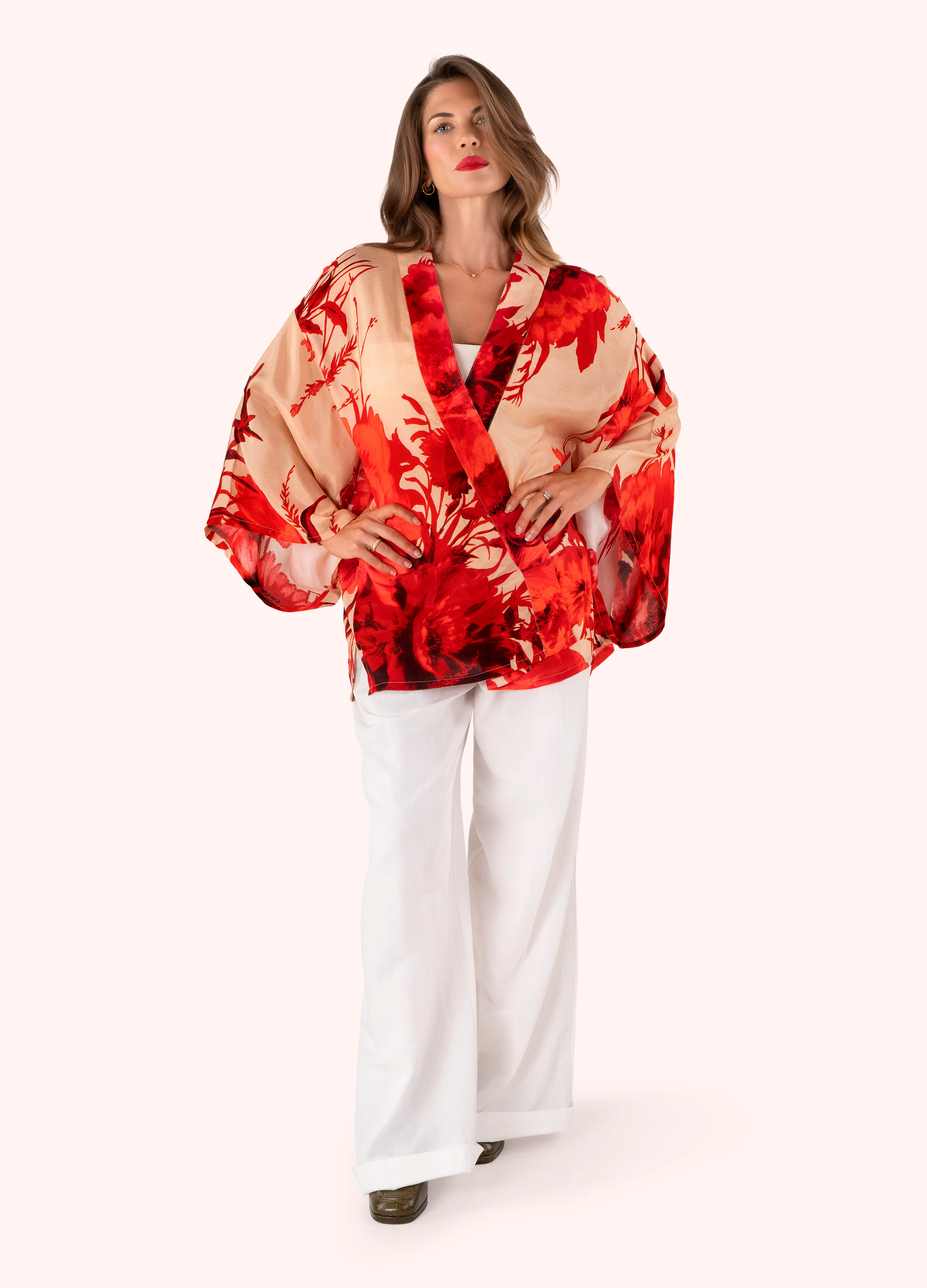 Kimono Jacket - Rouge Blooms - Image 3
