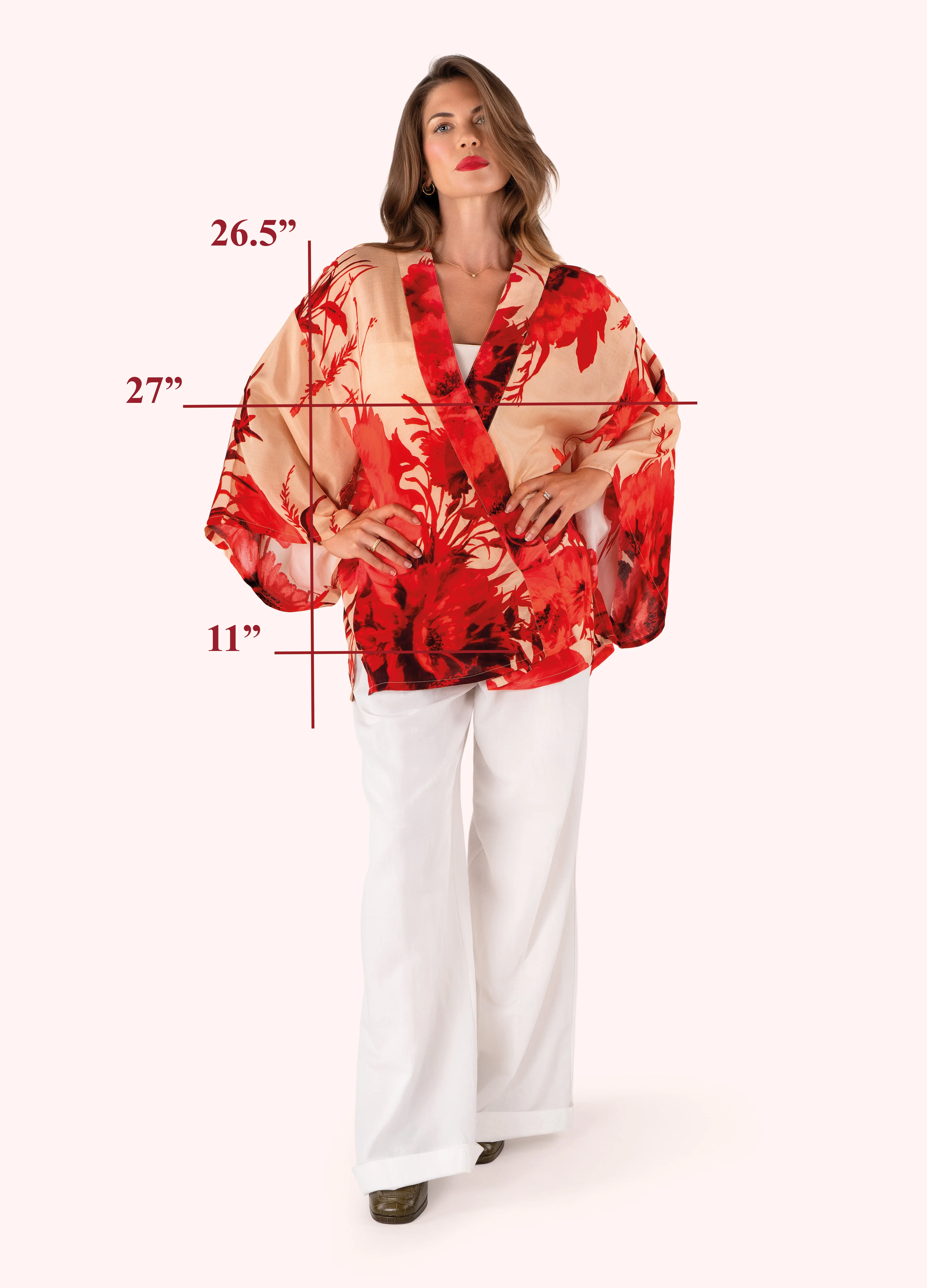 Kimono Jacket - Rouge Blooms - Image 4