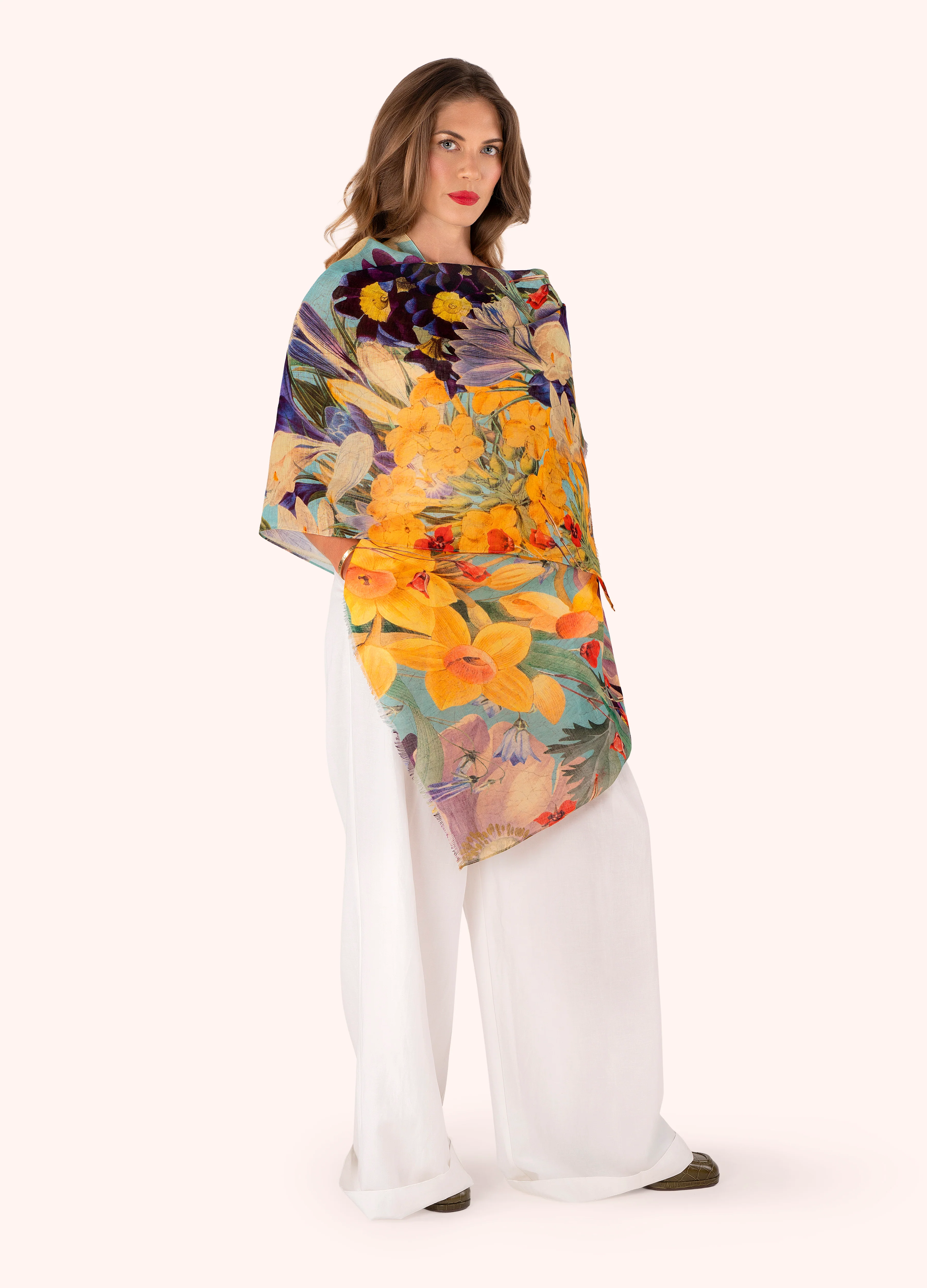 Linen/Cotton Scarf - Spring Flora - Image 2