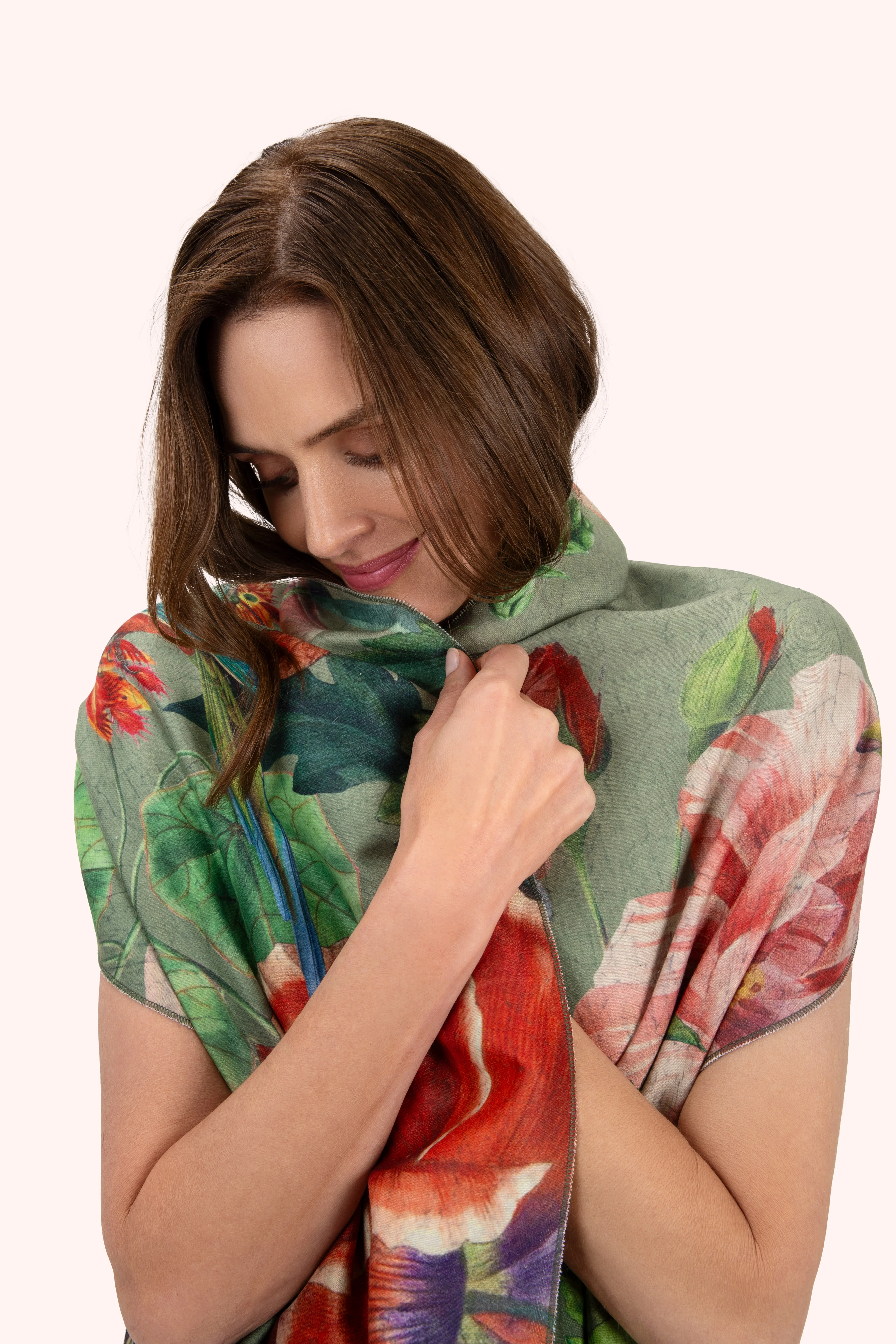 Lux Scarf - Botanical Bouquet, Sage - Image 2