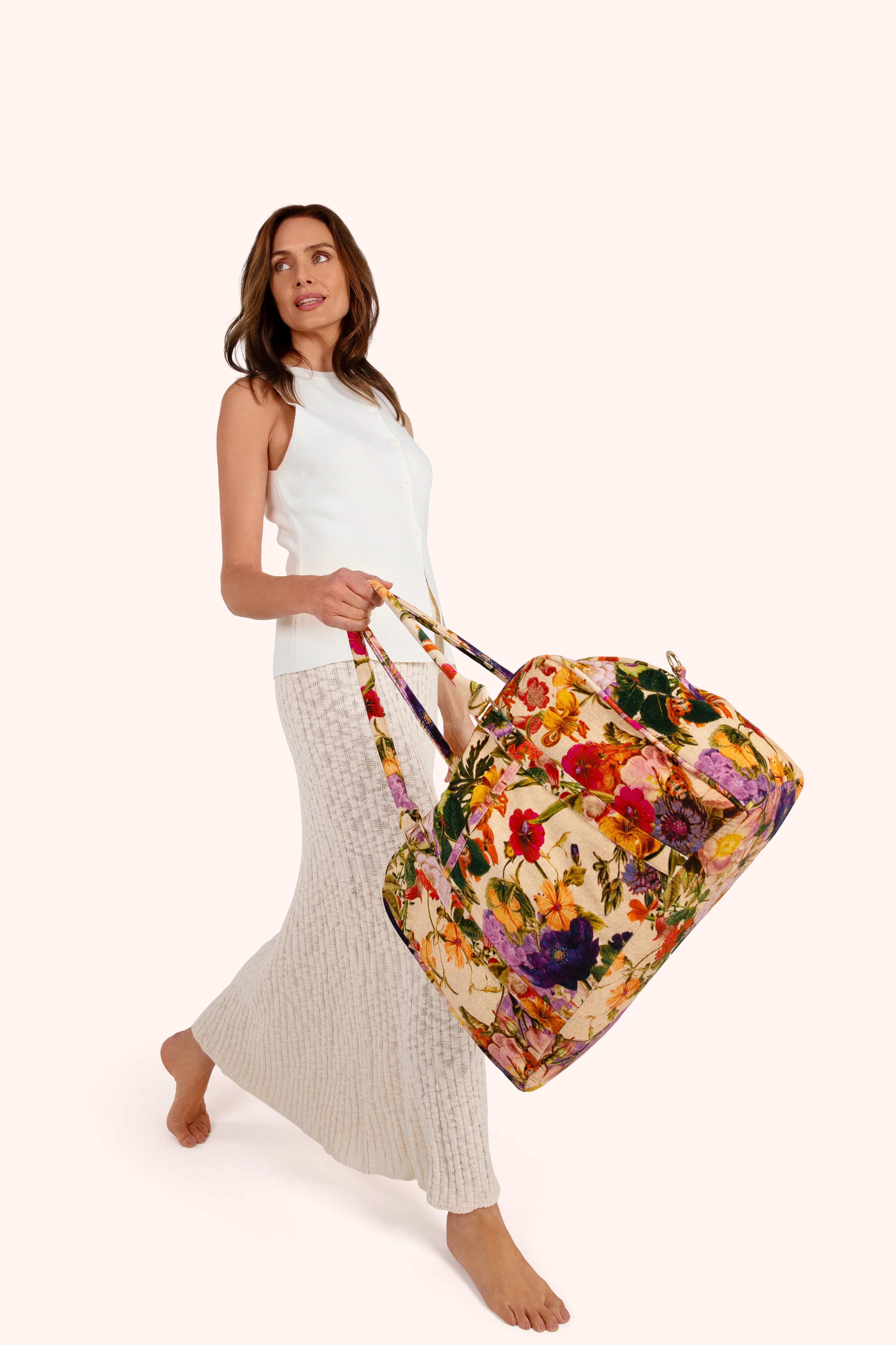 Luxe Weekender Bags - Cream Posy - Image 12