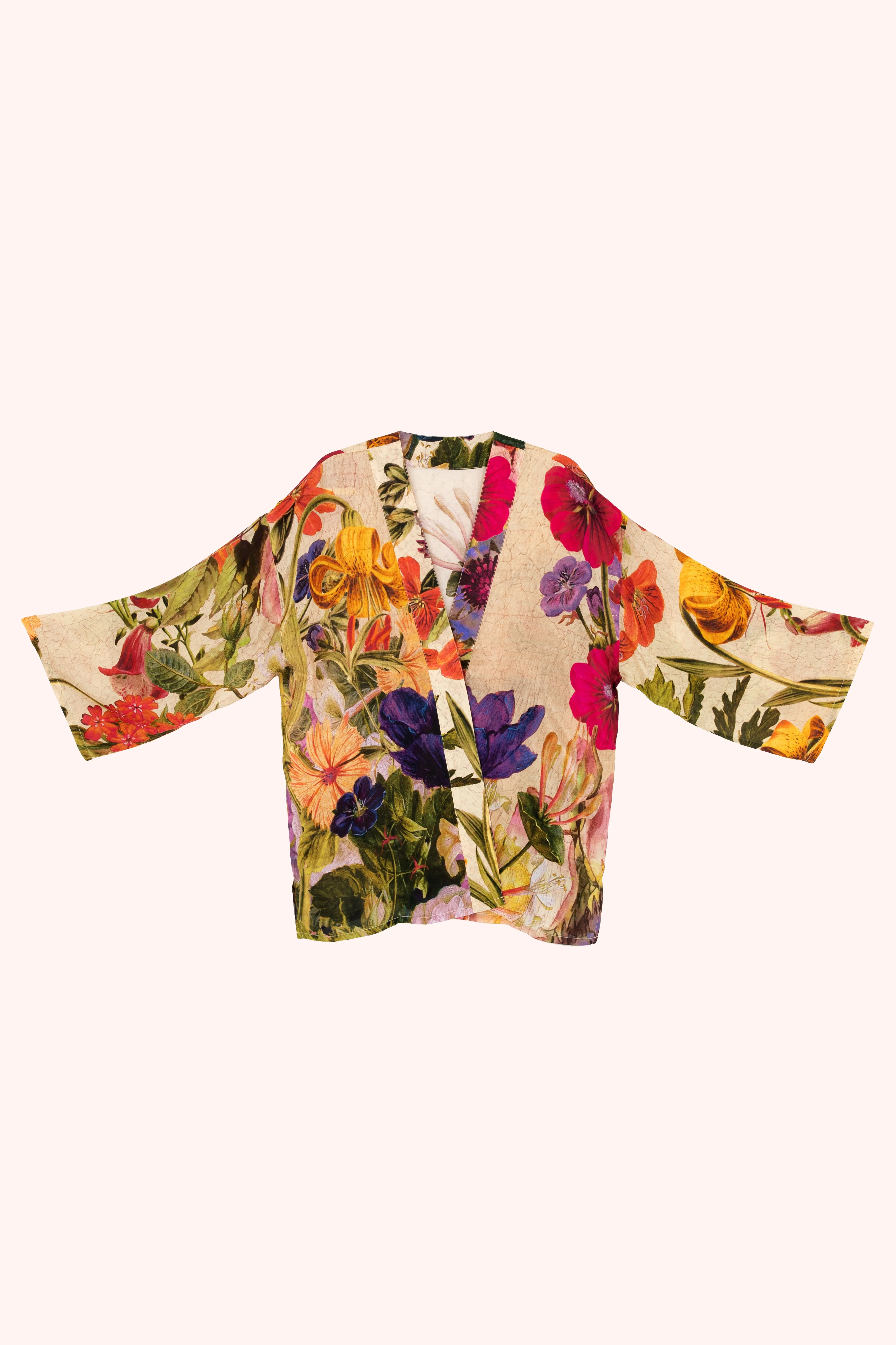 Mid-Length Kimono - Cream Posy - Image 3