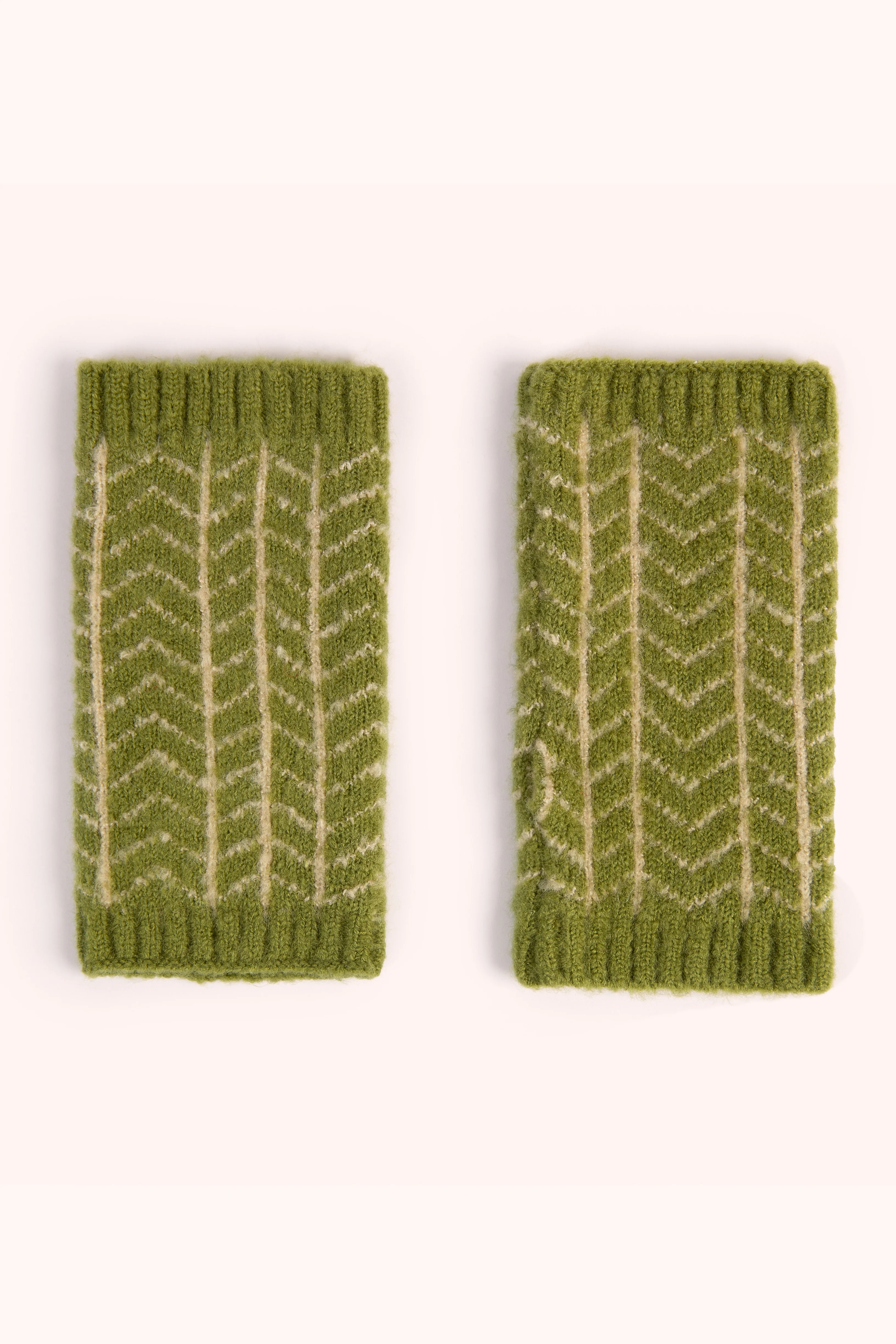 Niamh Wrist Warmers - Olive - Image 2