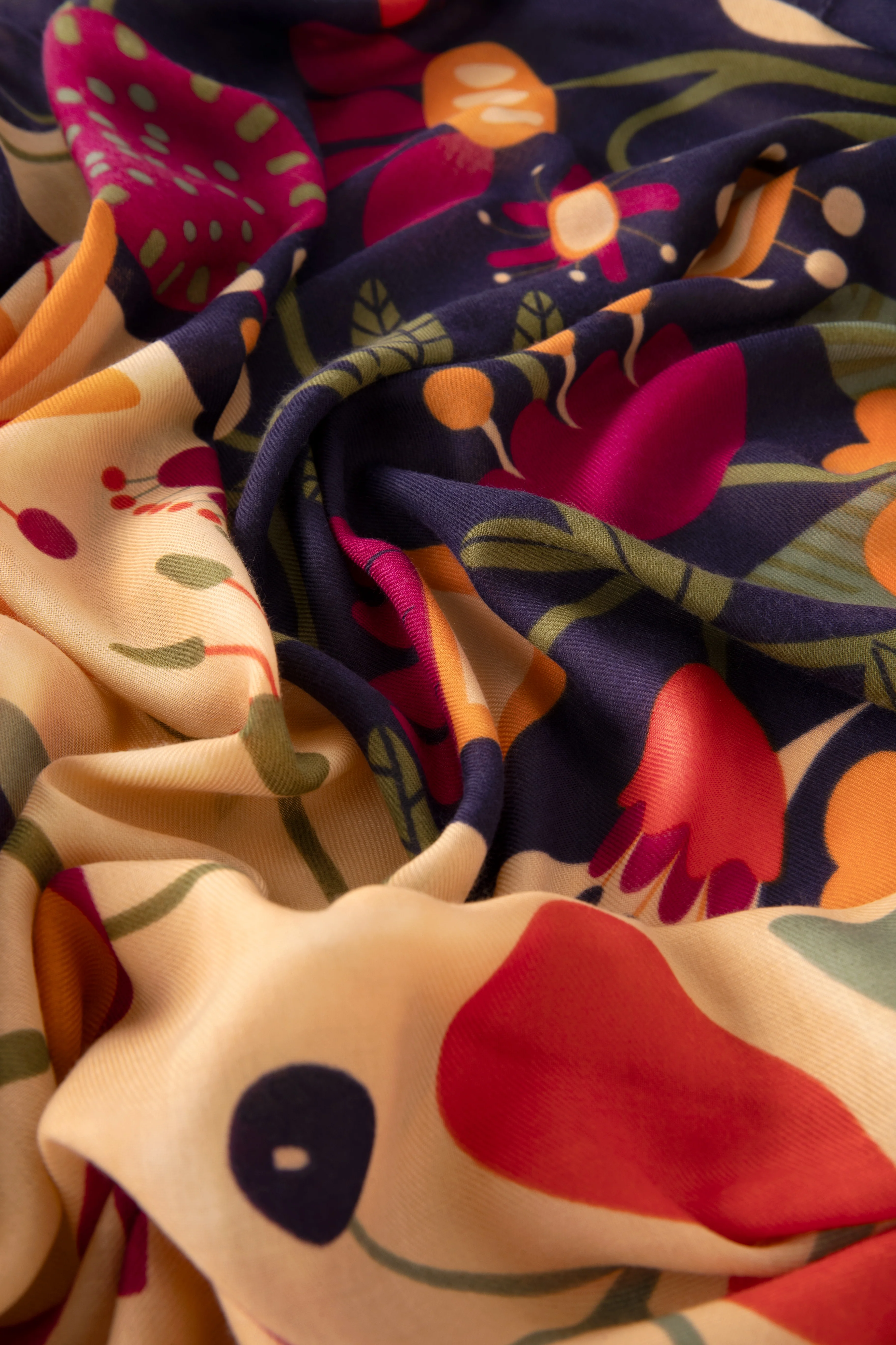 Print Scarf - Scandi Two-Tone Floral - Image 3