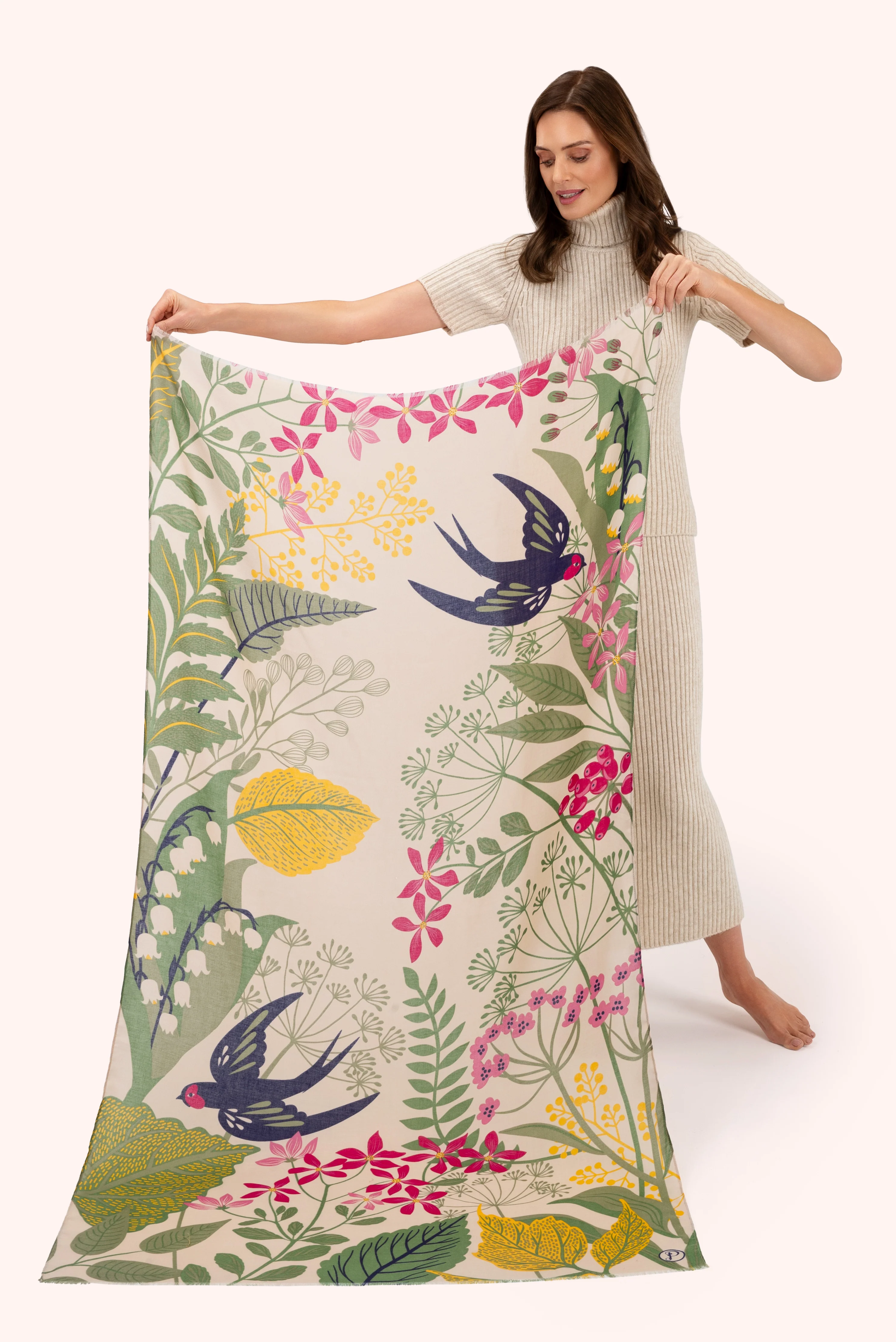 Print Scarf - Swooping Swallows