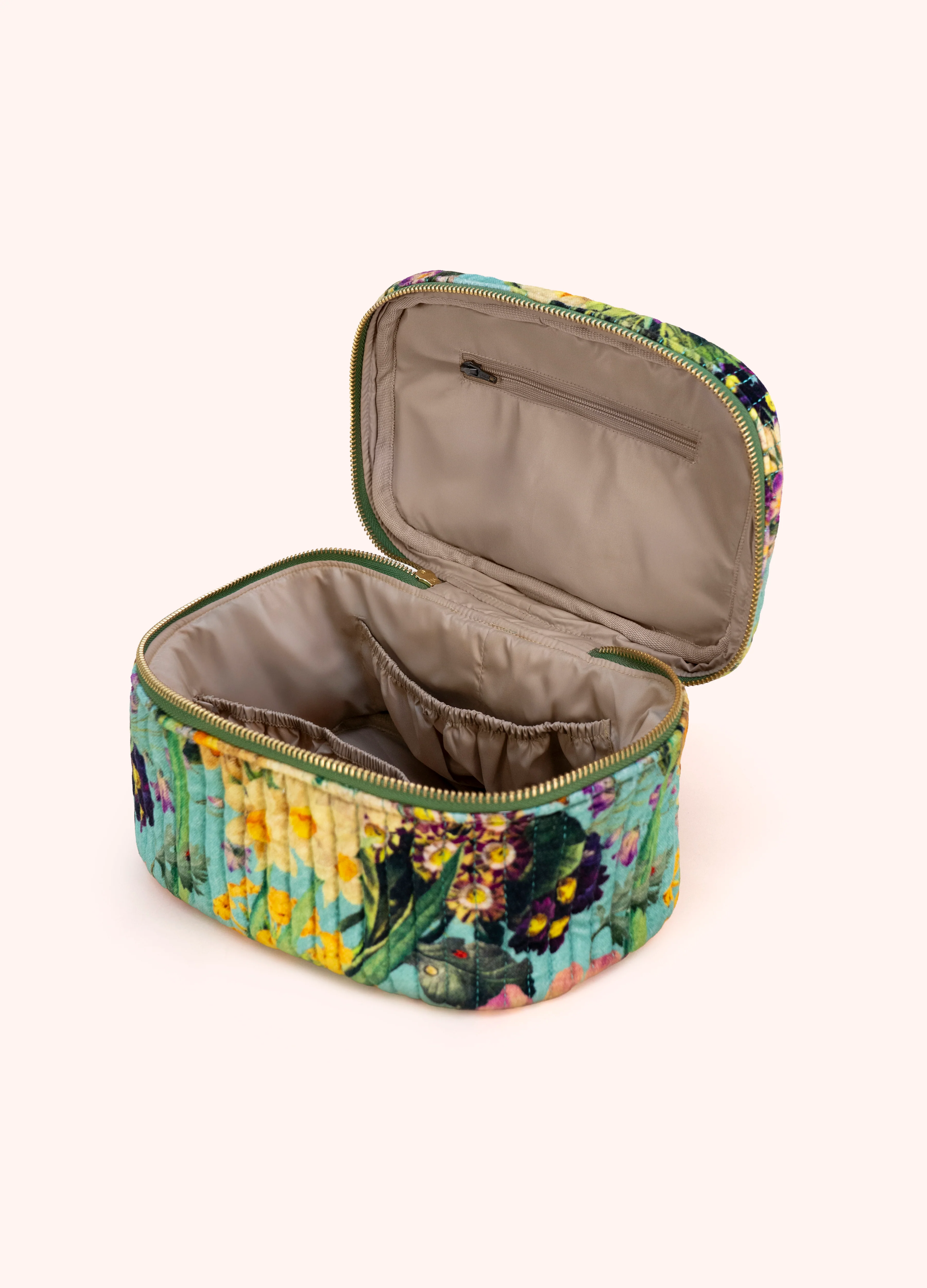 Quilted Velvet Vanity Case Spring Flora - Image 2