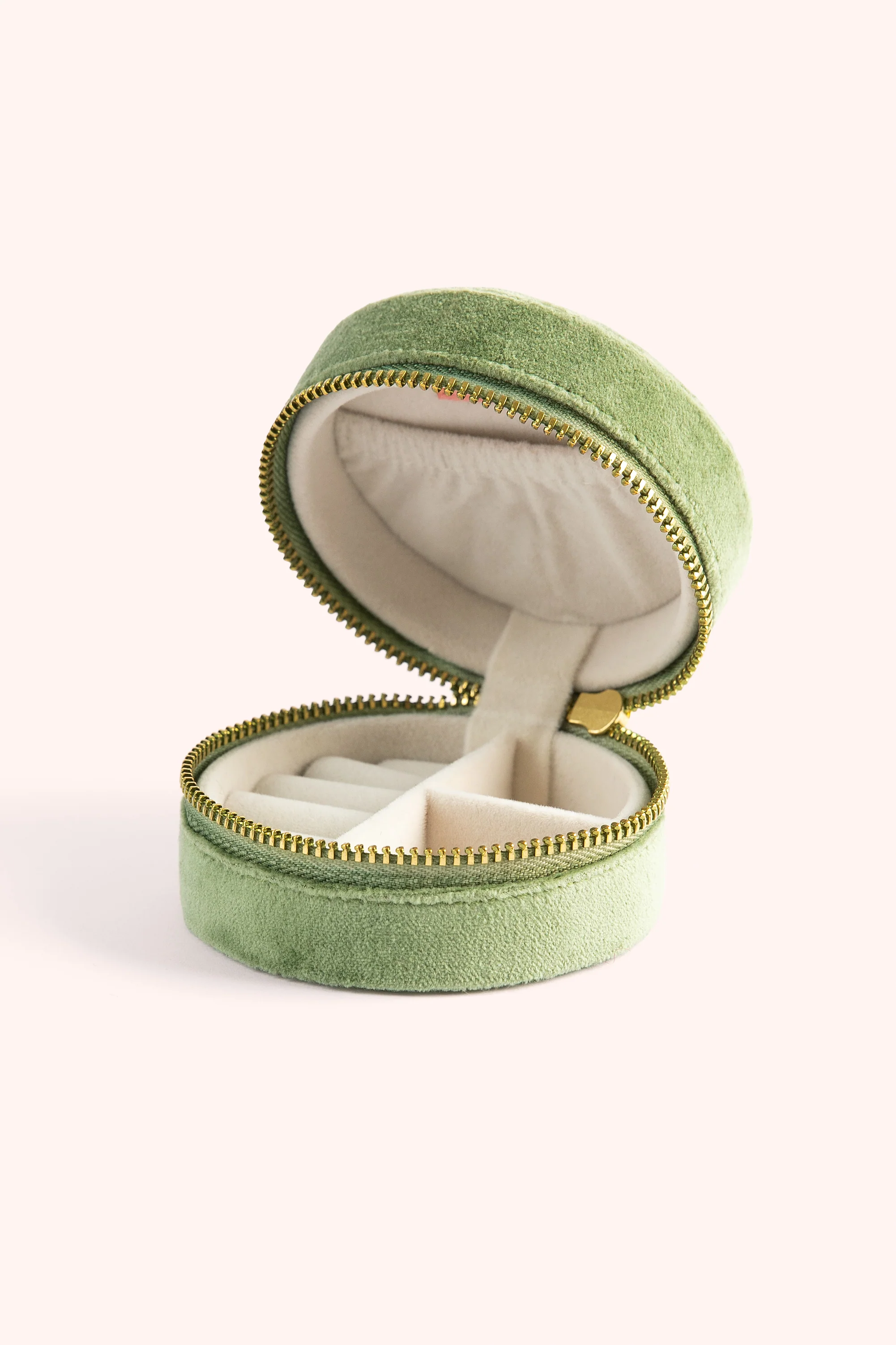 Round Velvet Jewellery Box - Toadstools - Image 3
