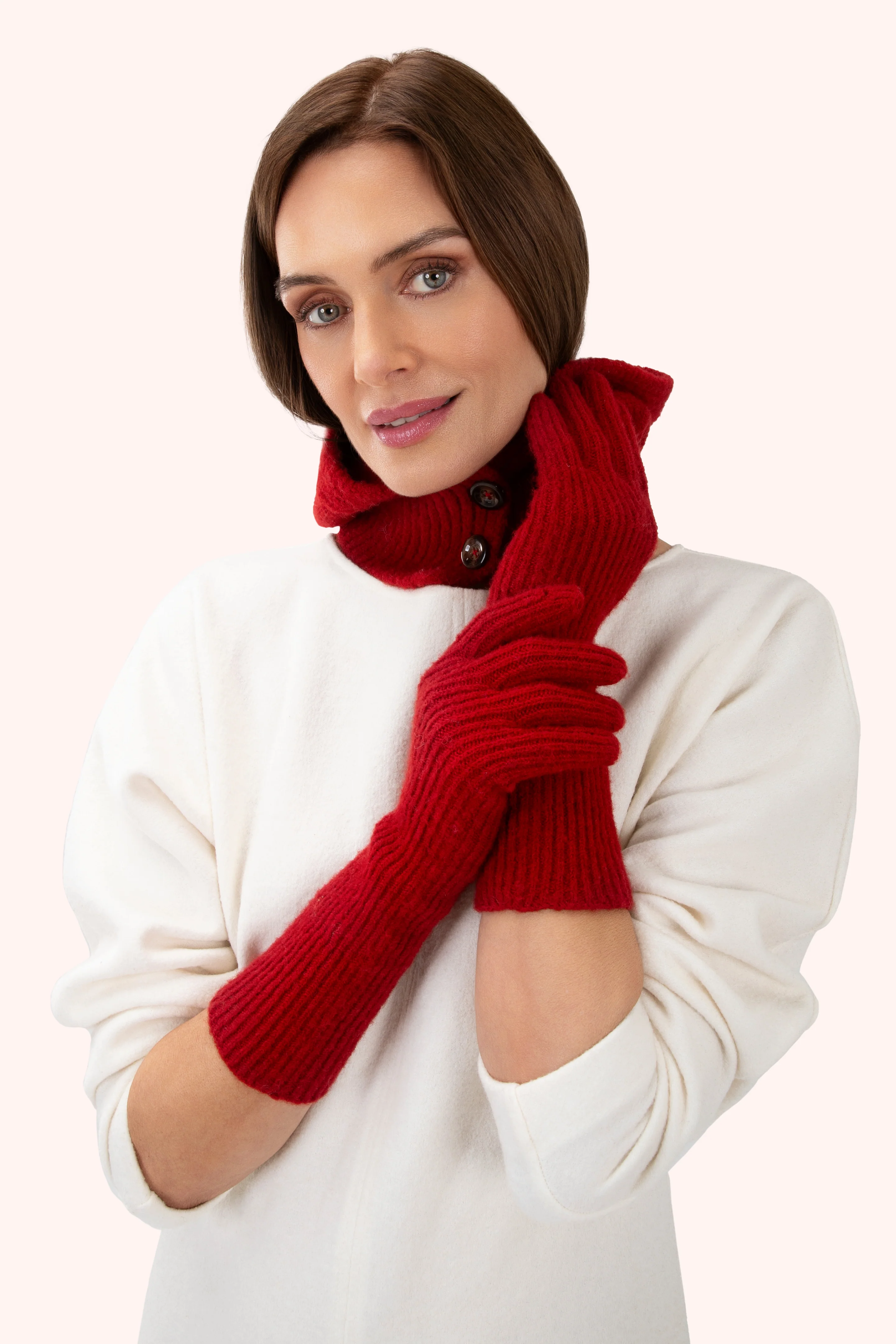 Sofia Long Gloves - Scarlet - Image 3