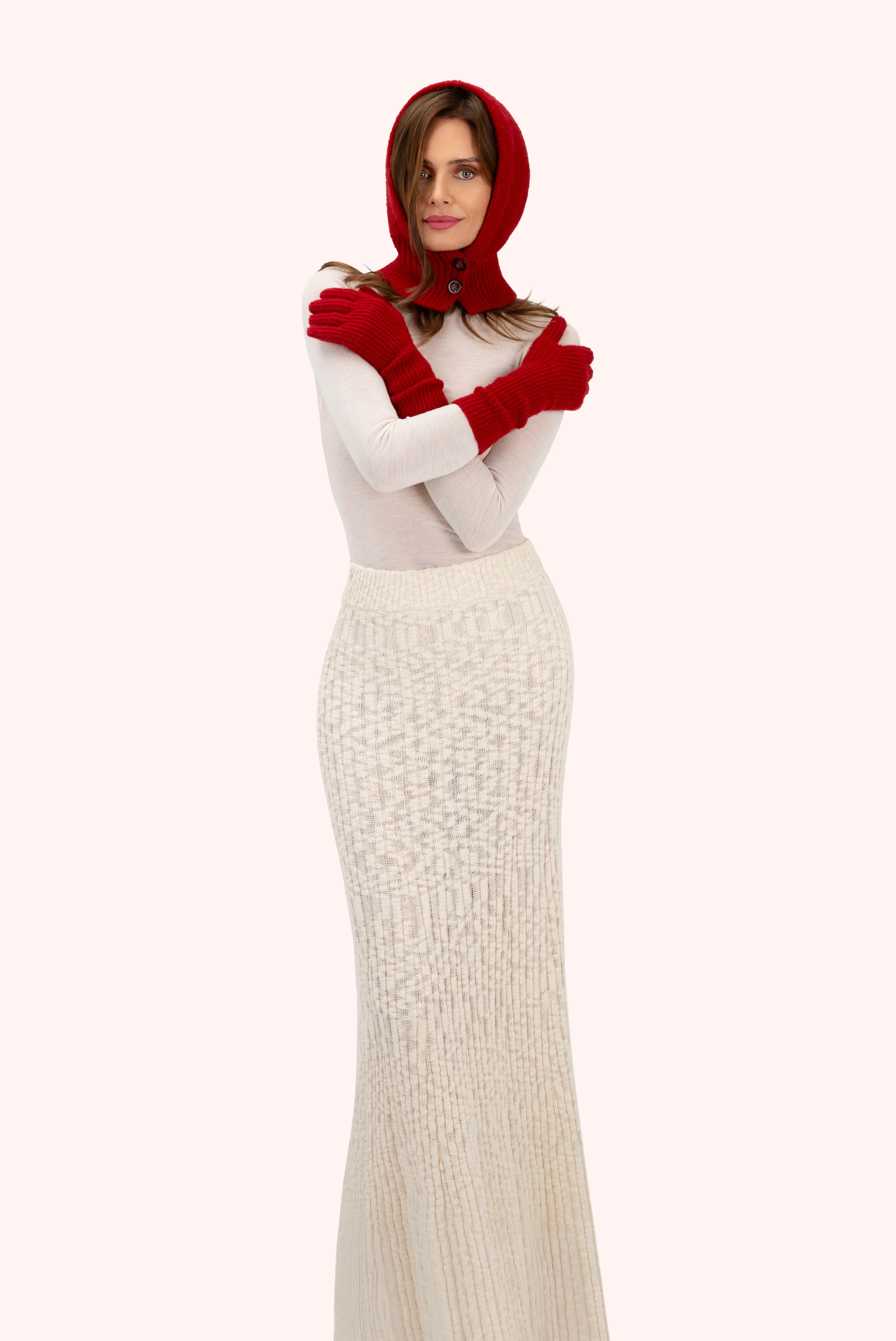 Sofia Long Gloves - Scarlet - Image 4