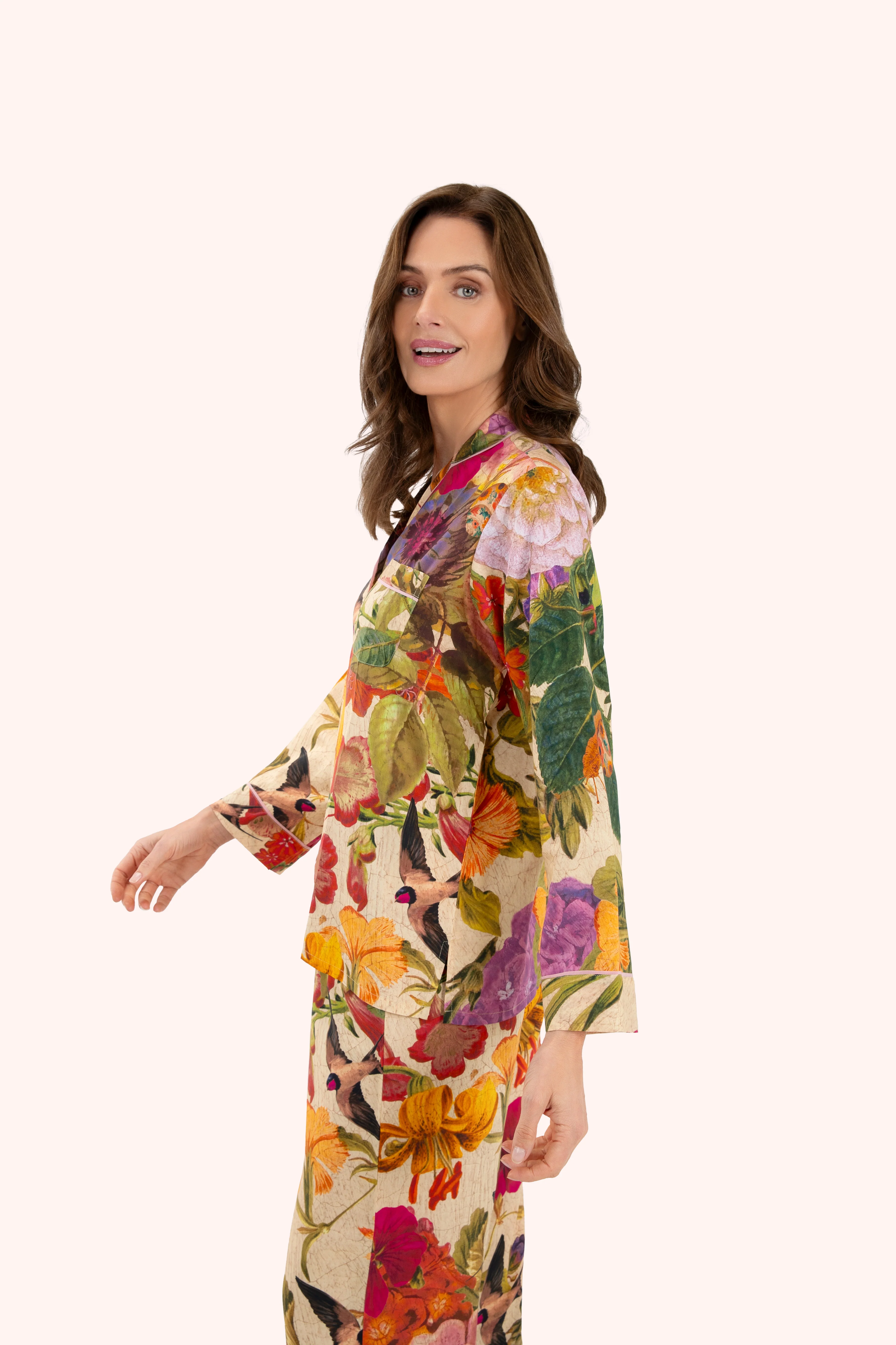 Supersoft Autumn Posy Cream Pyjamas - Small - Image 3