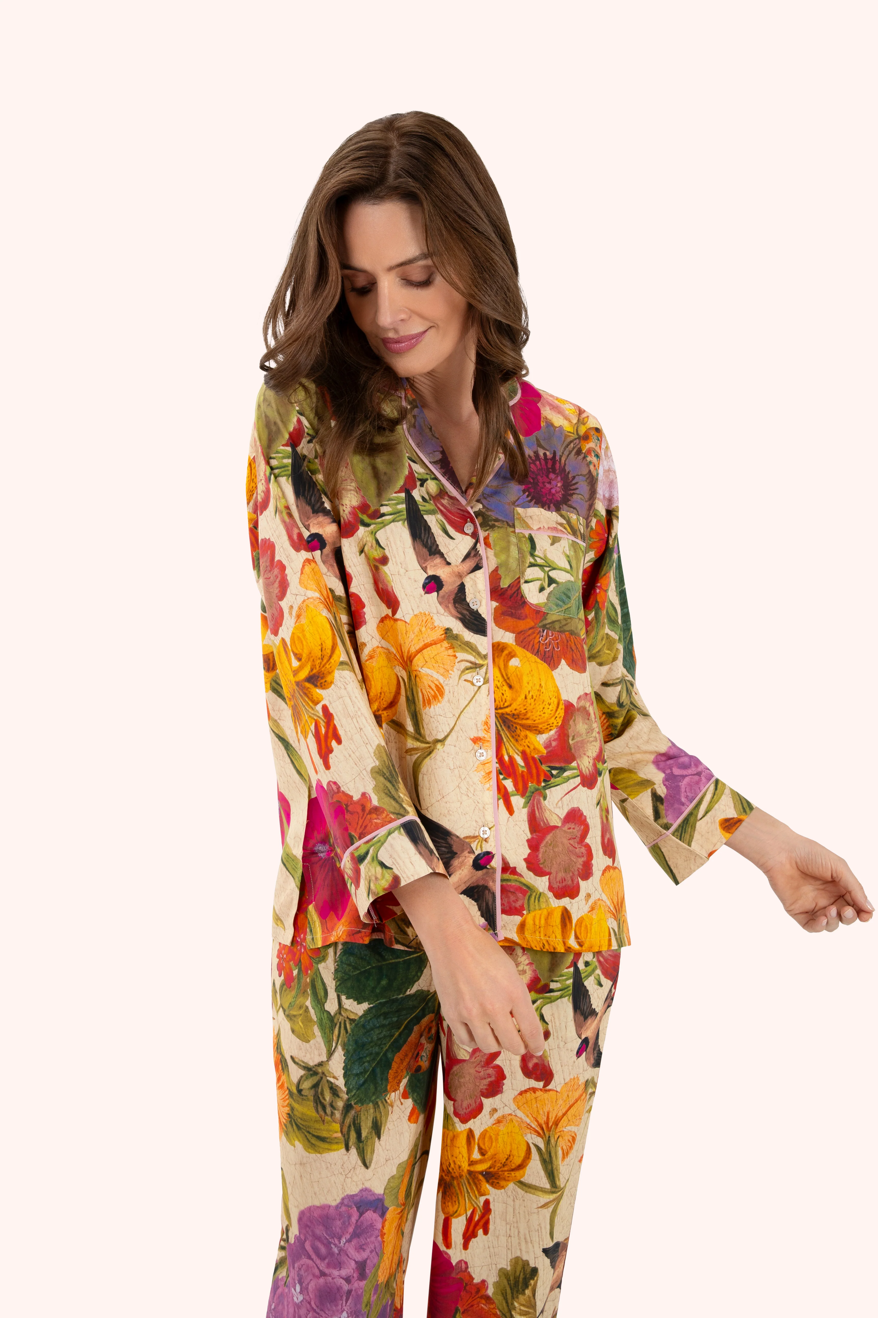 Supersoft Autumn Posy Cream Pyjamas - Small - Image 5