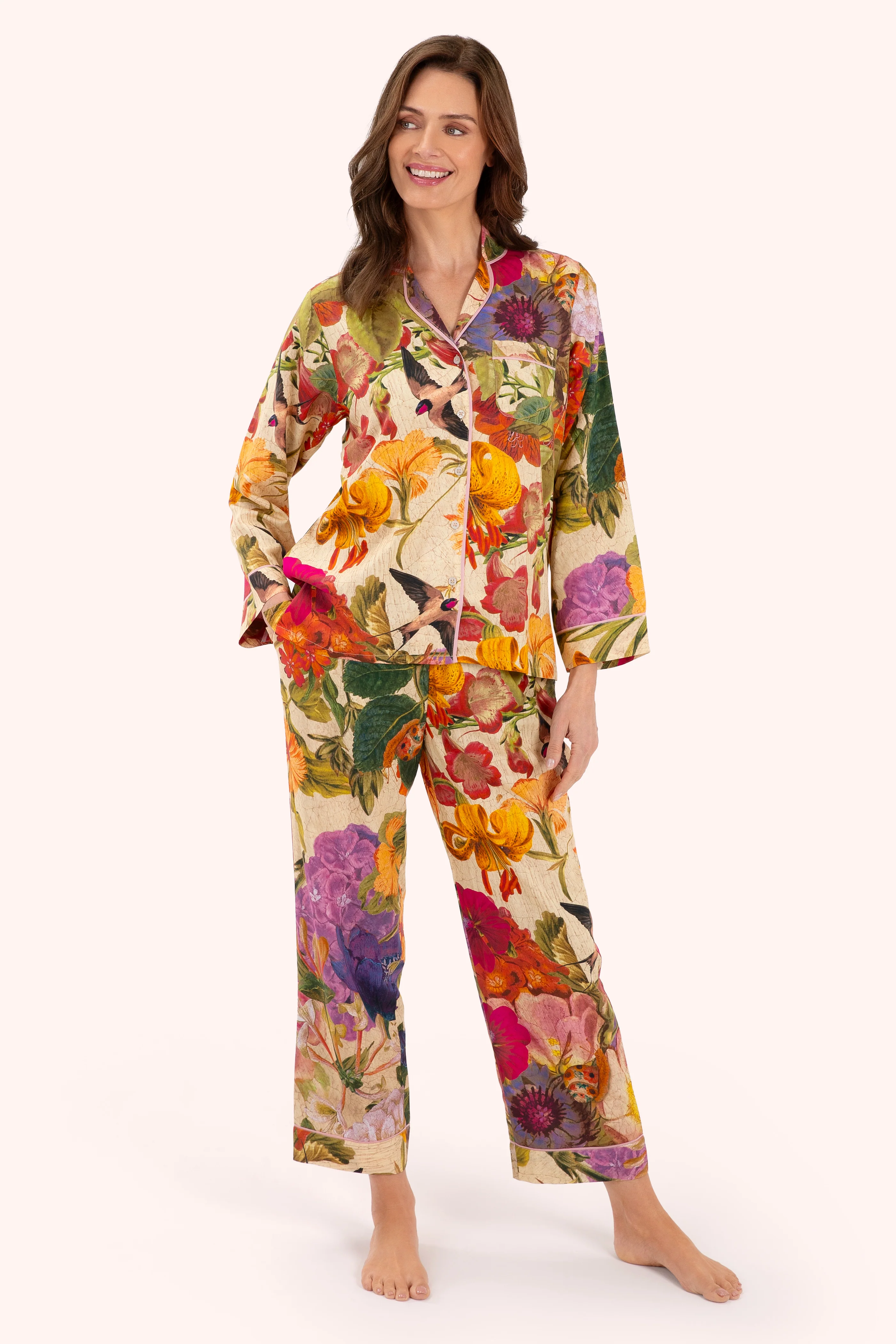 Supersoft Autumn Posy Cream Pyjamas - Small - Image 7
