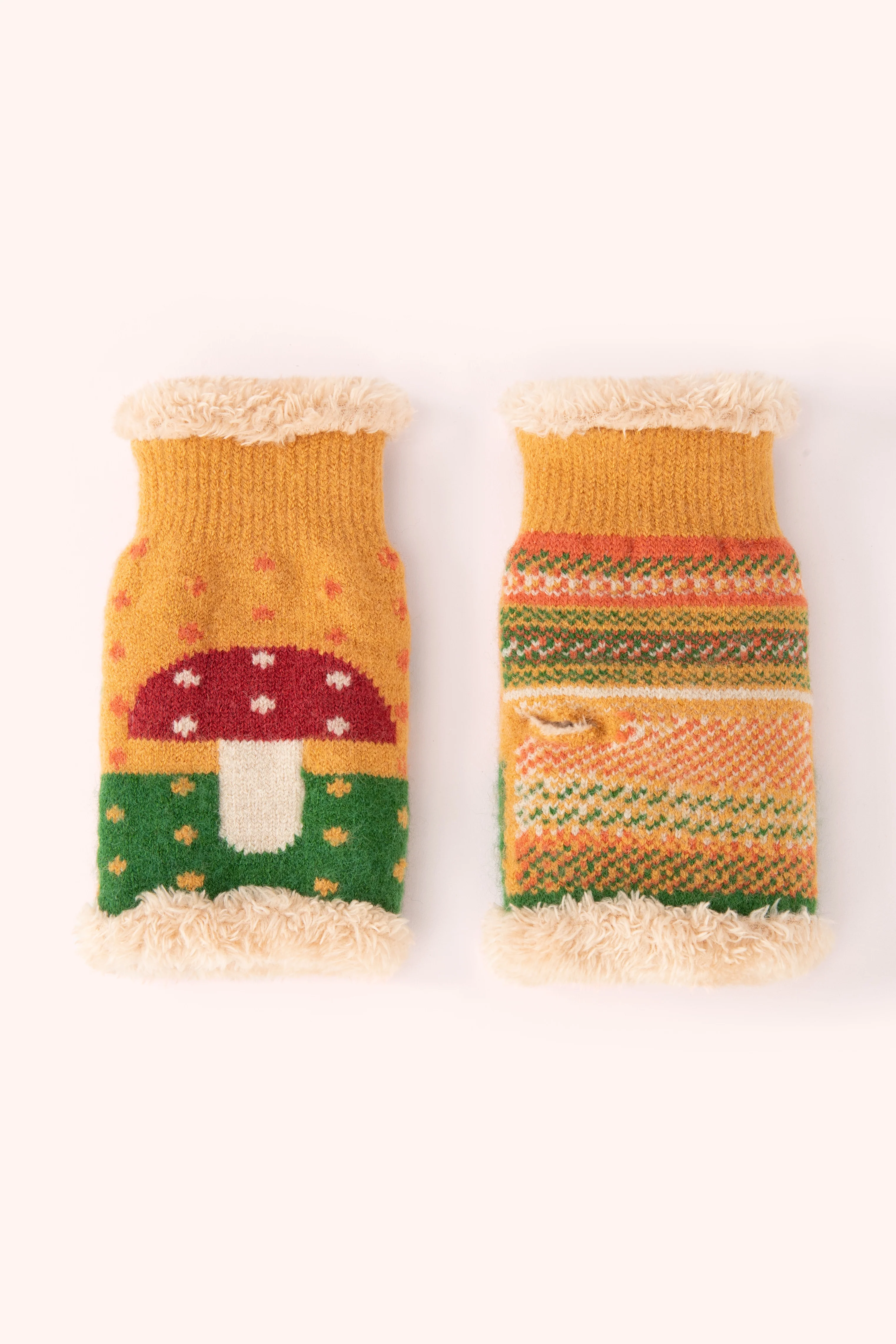 Toadstool Wrist Warmers - Mustard - Image 2