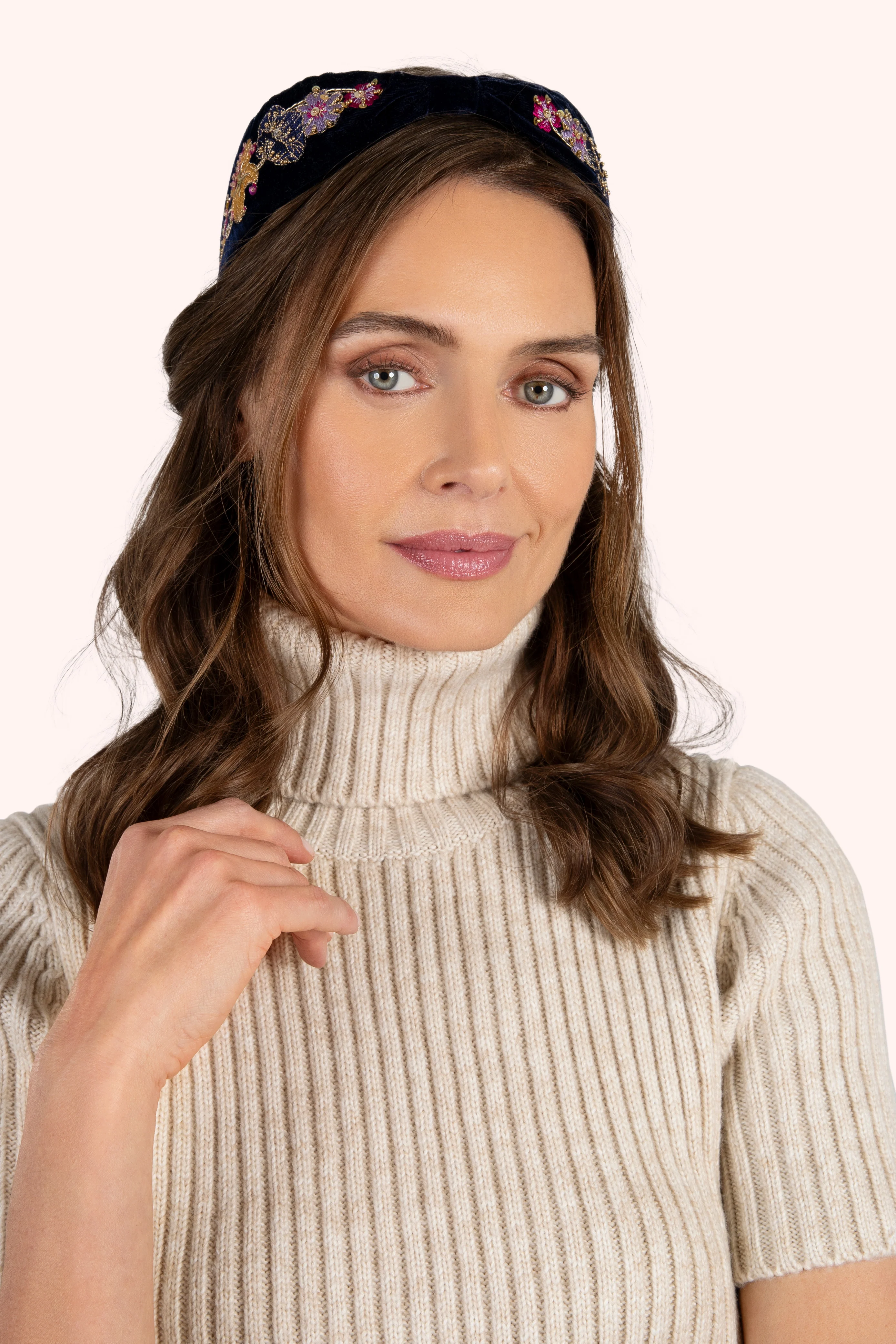 Velvet Headband - Midnight Posy - Image 2