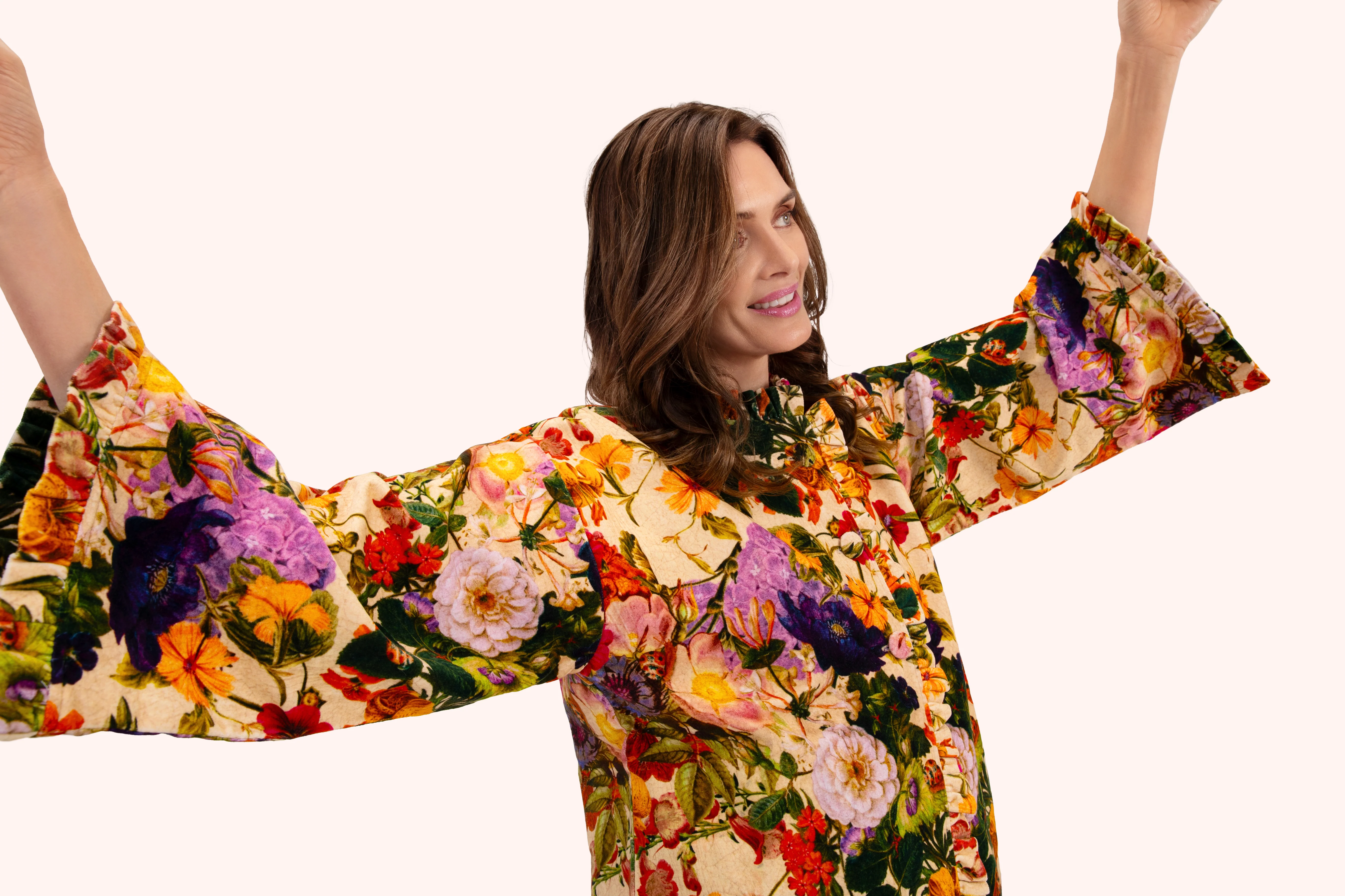 Velvet Jacket - Cream Posy - Image 6