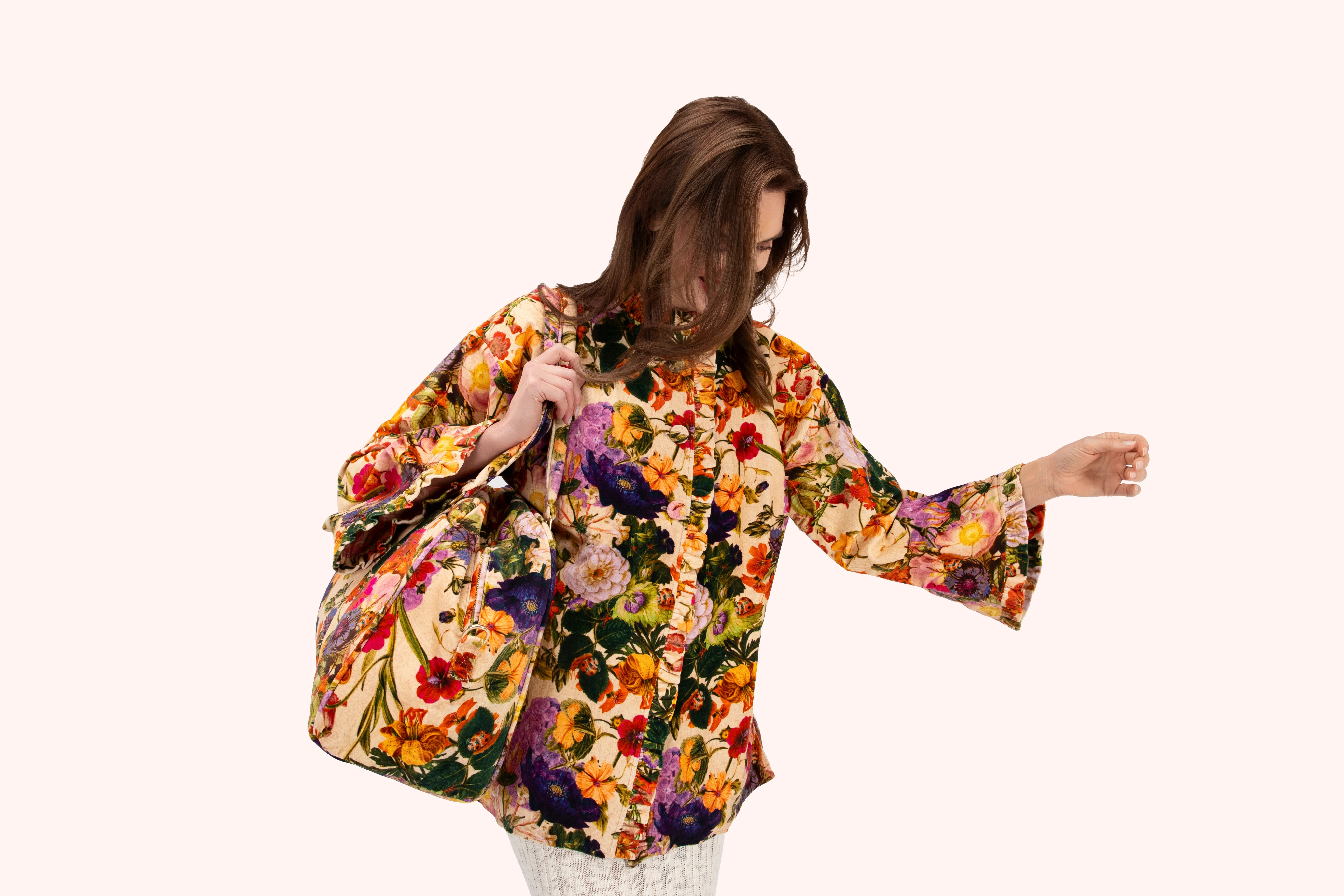 Velvet Jacket - Cream Posy - Image 8