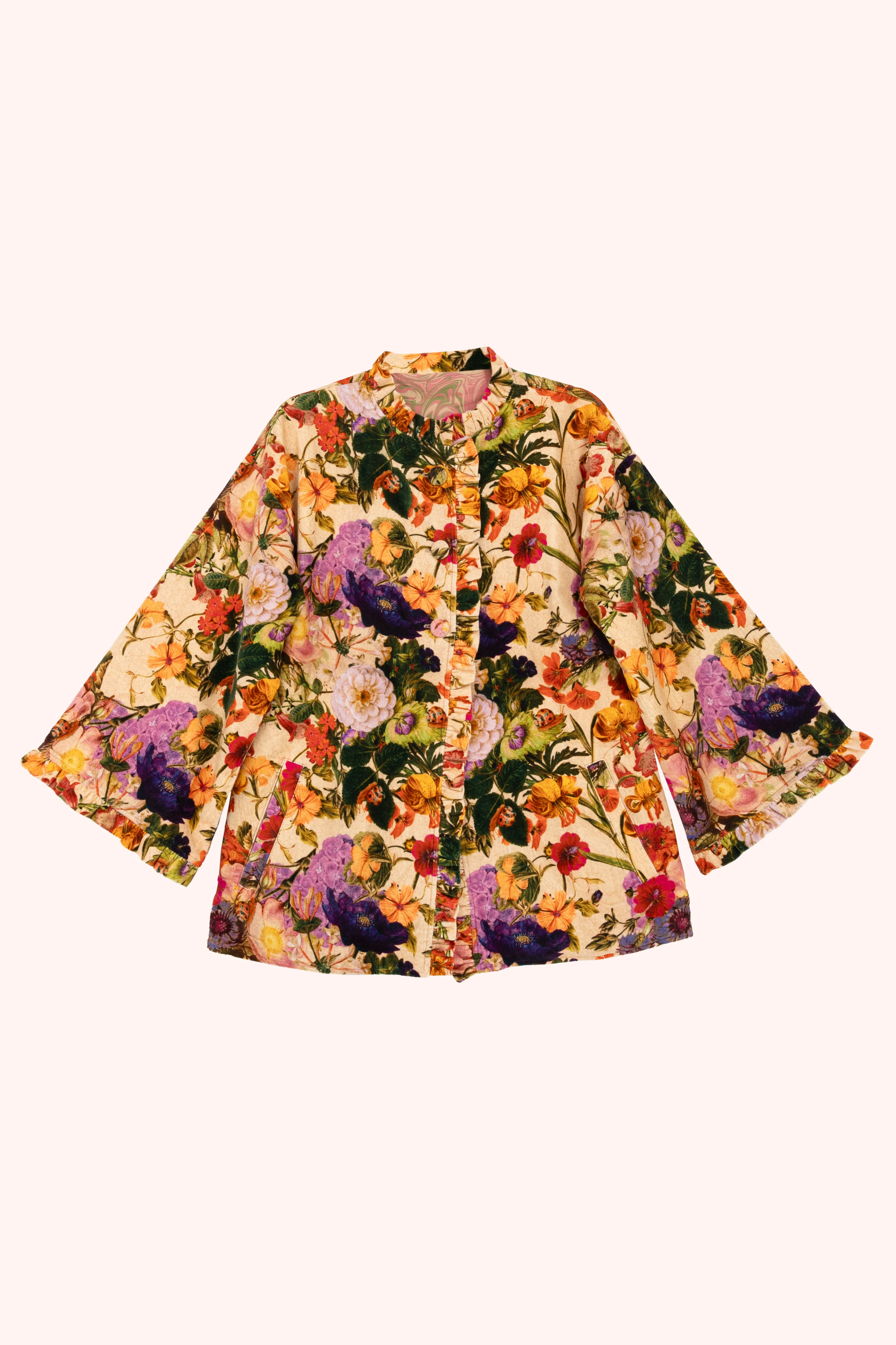Velvet Jacket - Cream Posy - Image 9