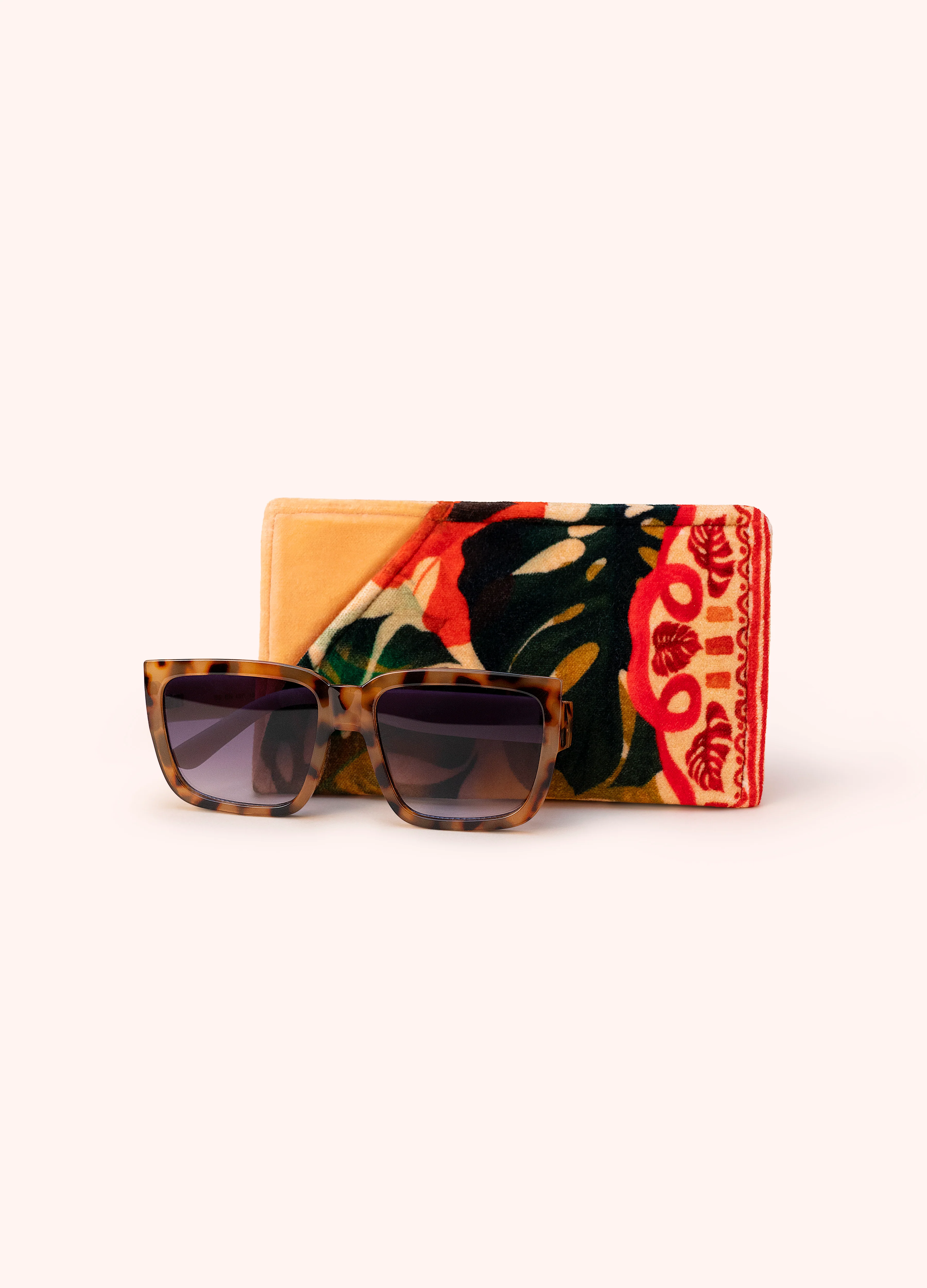 Velvet Sunglasses Pouch - Exotic Leaves - Image 3