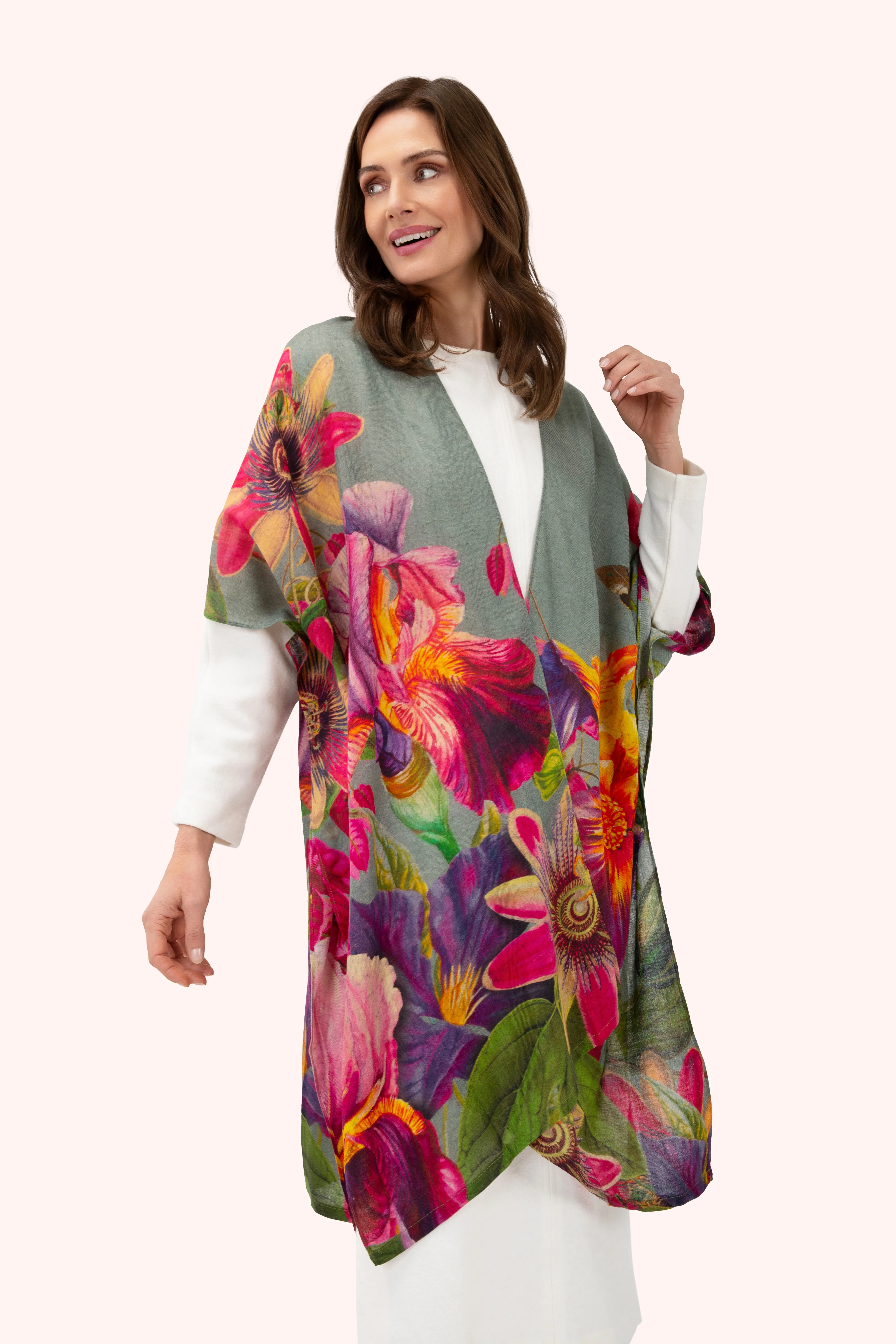 Wool Wraparound - Winter Iris, Ice