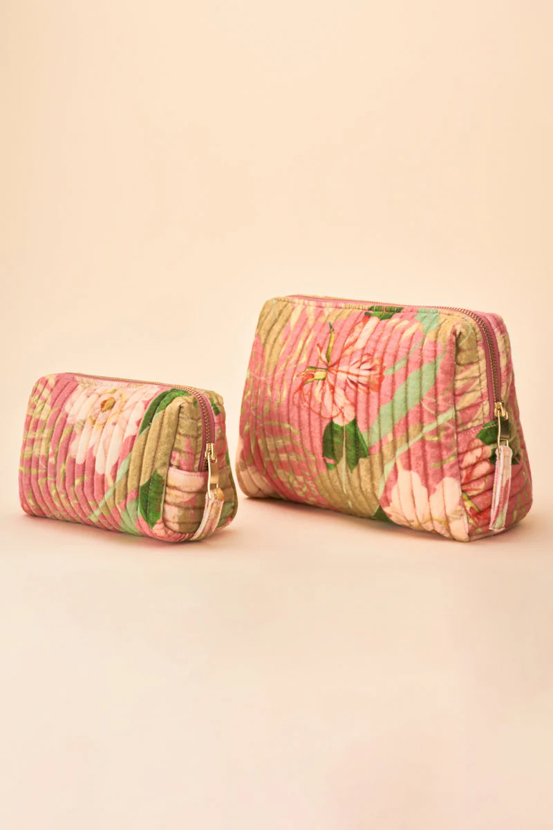 Small Quilted Vanity Bag - Delicate Tropical - Image 3