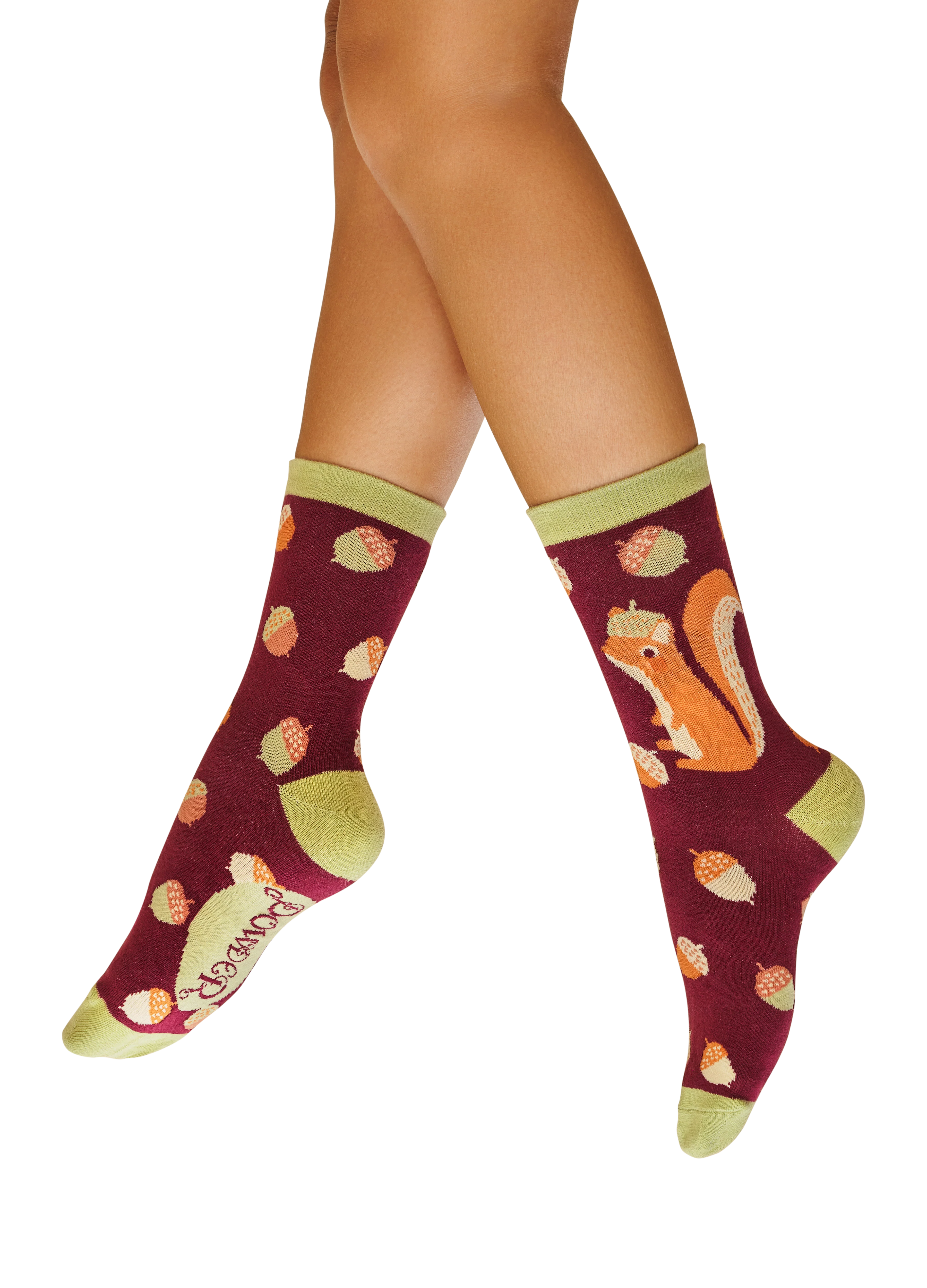 Squirrel with Acorn Beret Ankle Socks
