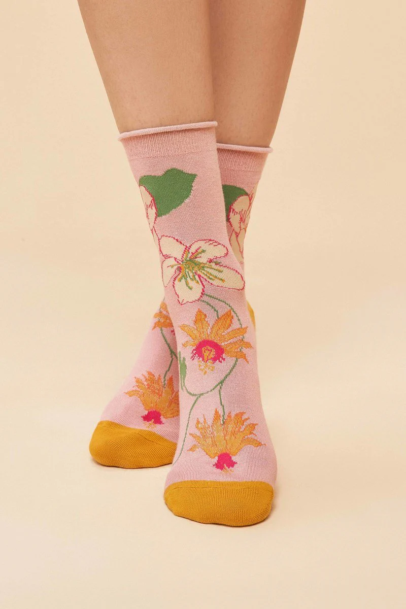 Tropical Flora Ankle Socks - Petal - Image 3