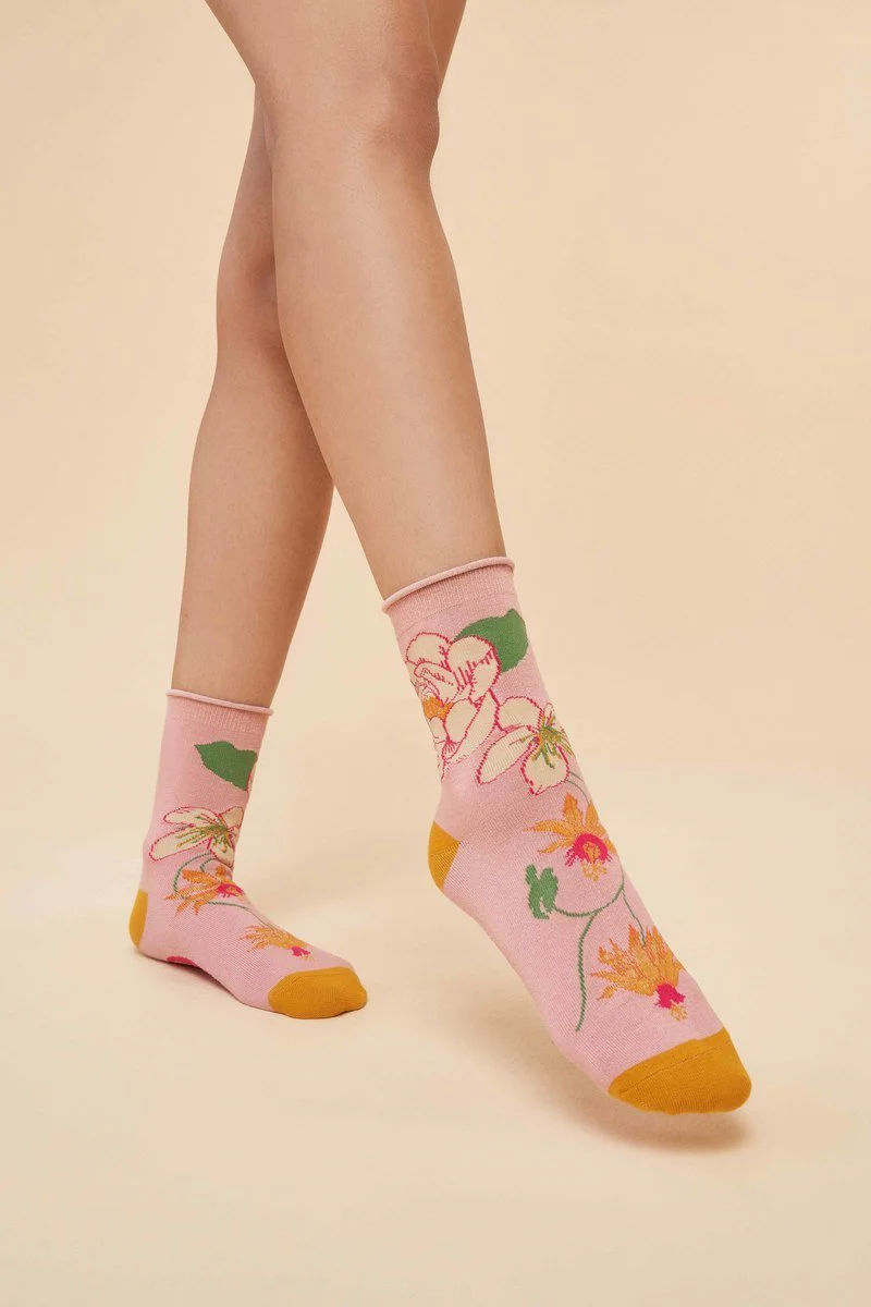 Tropical Flora Ankle Socks - Petal - Image 4