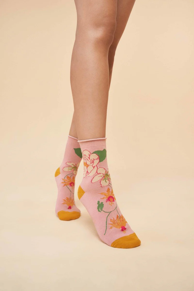 Tropical Flora Ankle Socks - Petal - Image 5