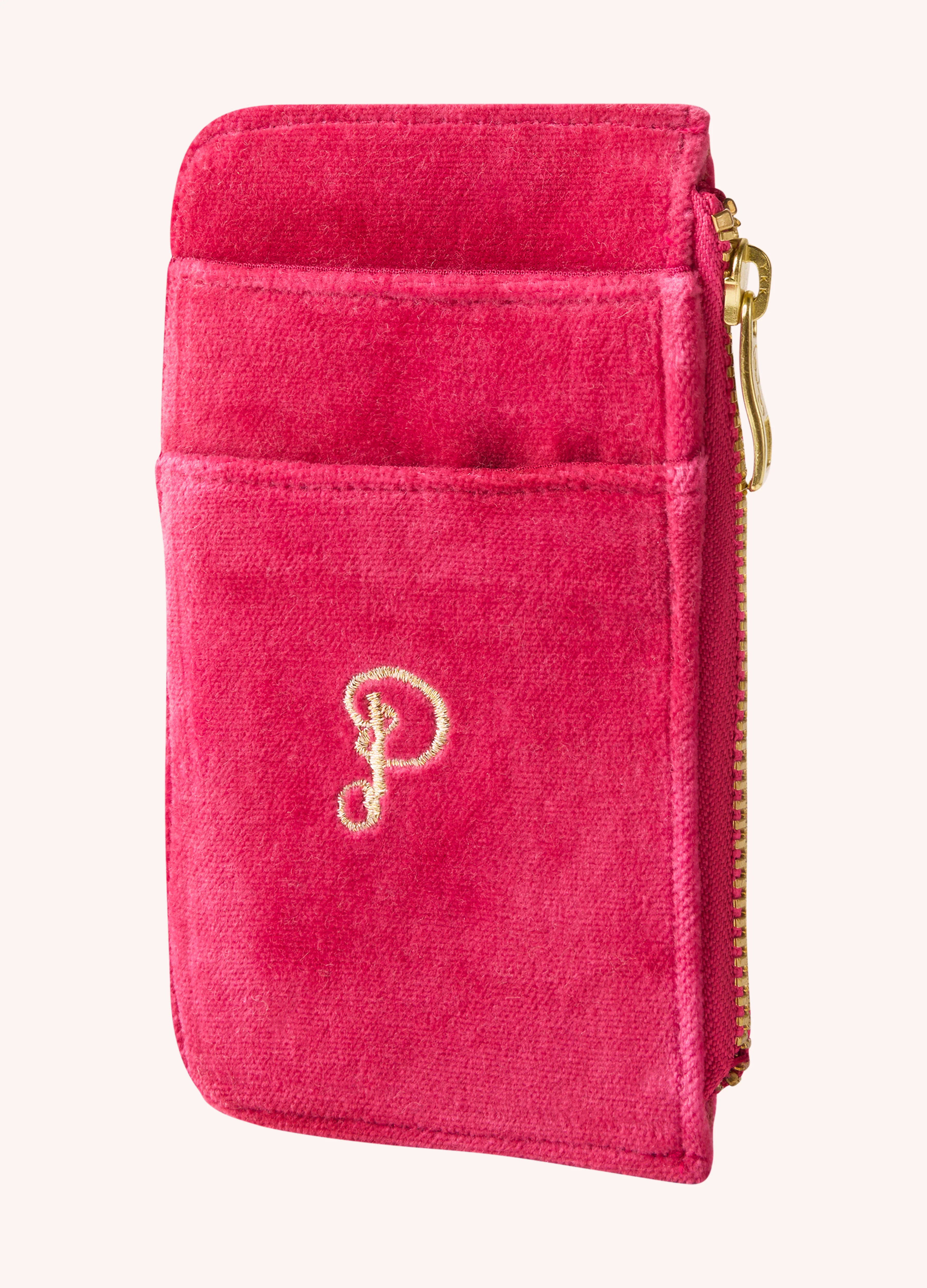 Velvet Card Holder - Ikat Tiger, Fuchsia - Image 2